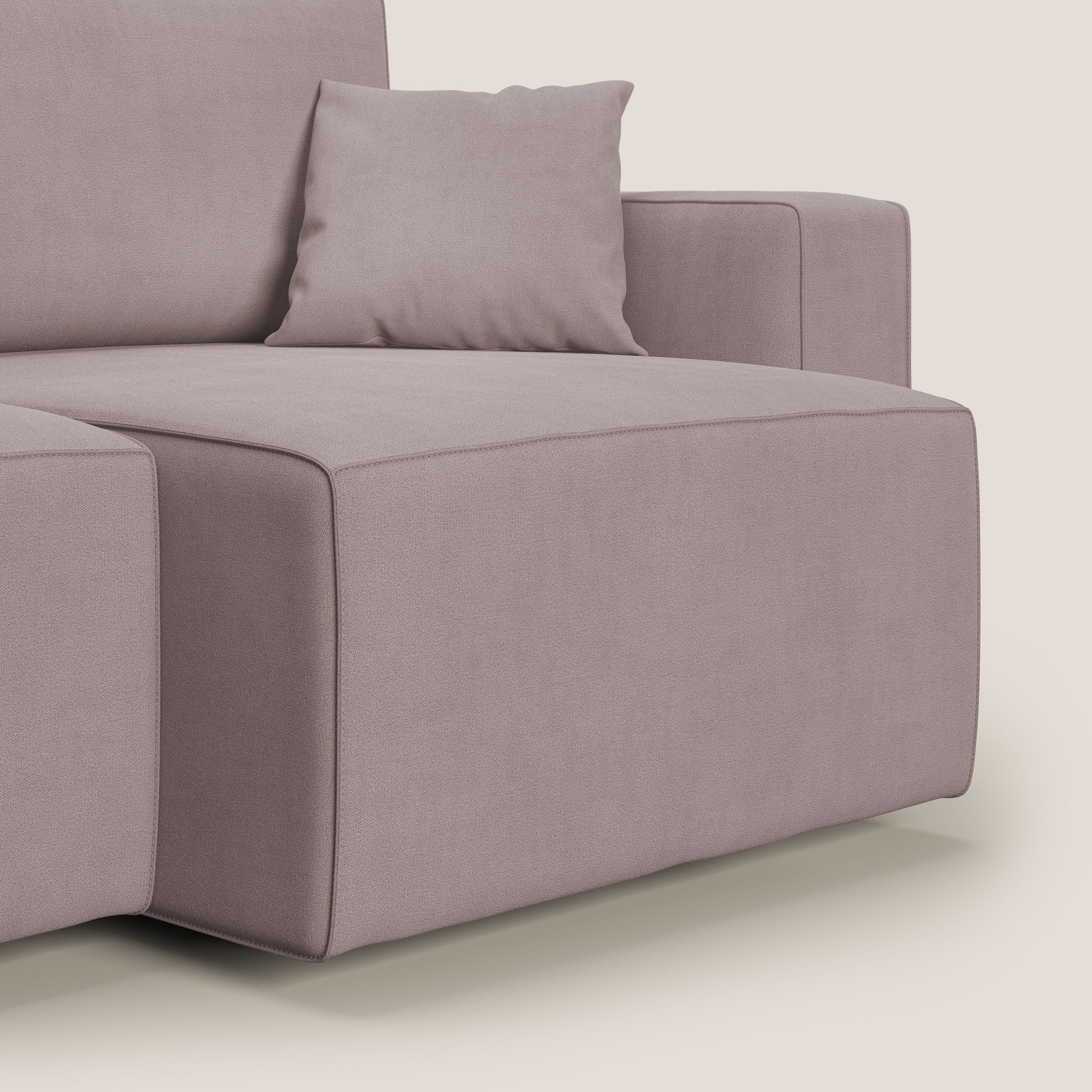 Morfeo divano con sedute estraibili in morbido tessuto impermeabile T02 rosa - divani.store