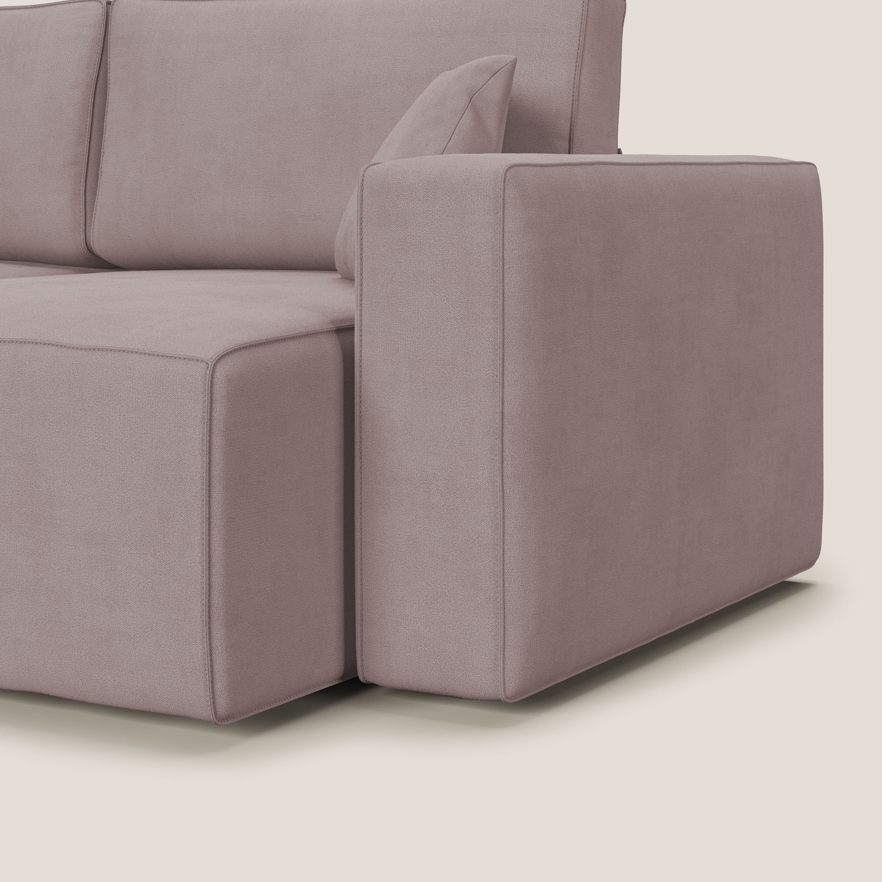 Morfeo divano con sedute estraibili in morbido tessuto impermeabile T02 rosa - divani.store