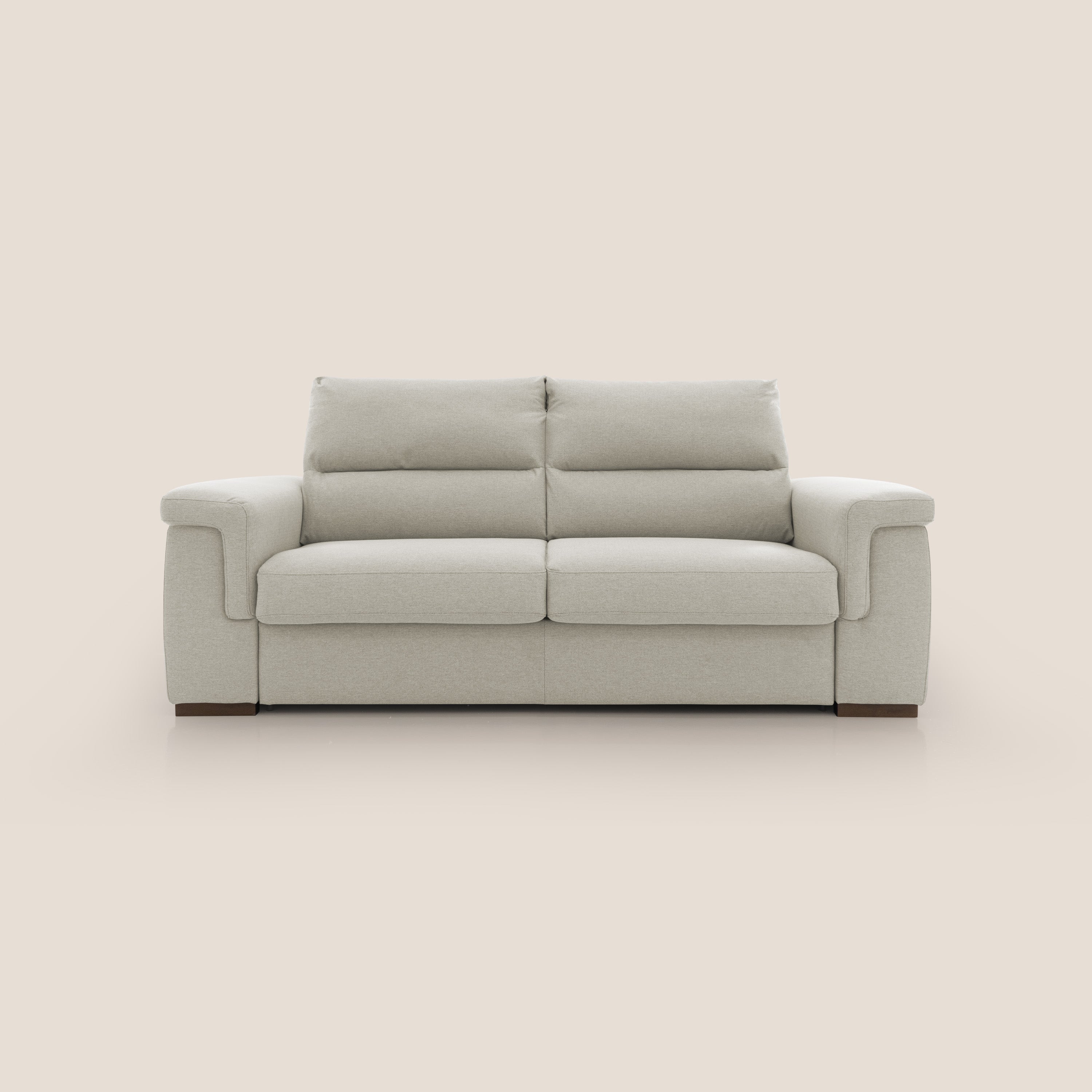 Magnolia divano letto con materasso alto 18 cm morbido schienale alto in tessuto smacchiabile T05 panna - divani.store