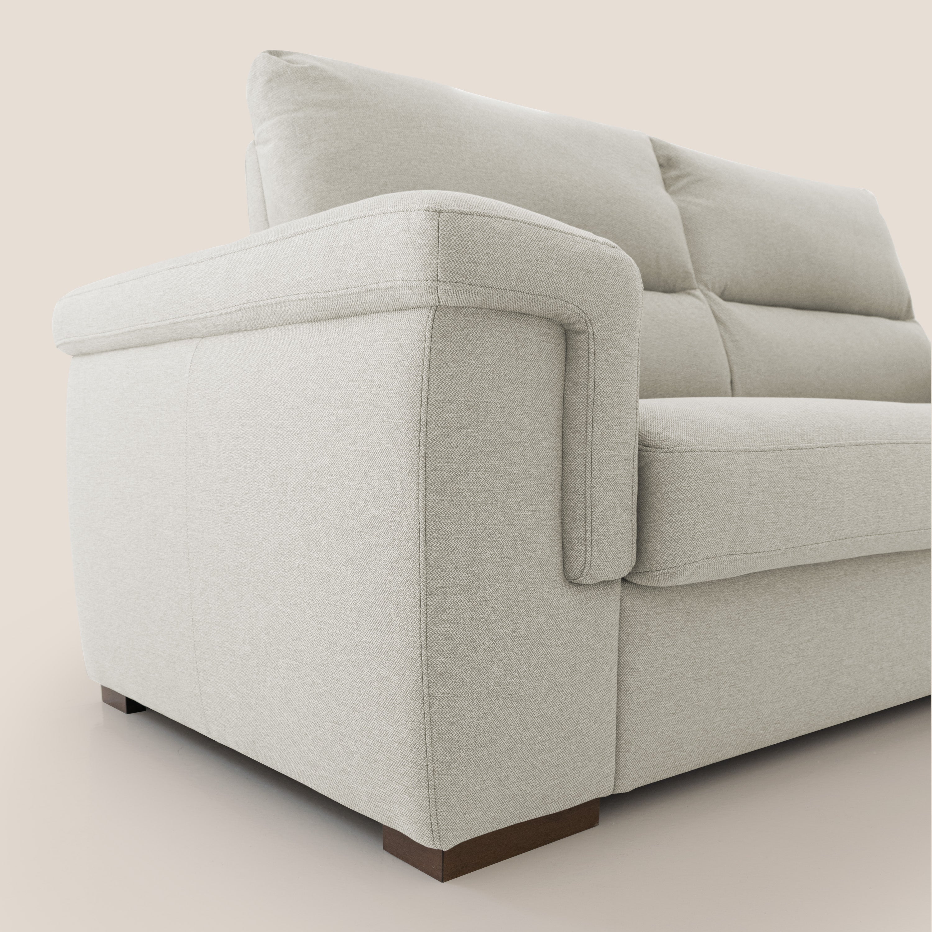 Magnolia divano letto con materasso alto 18 cm morbido schienale alto in tessuto smacchiabile T05 panna - divani.store