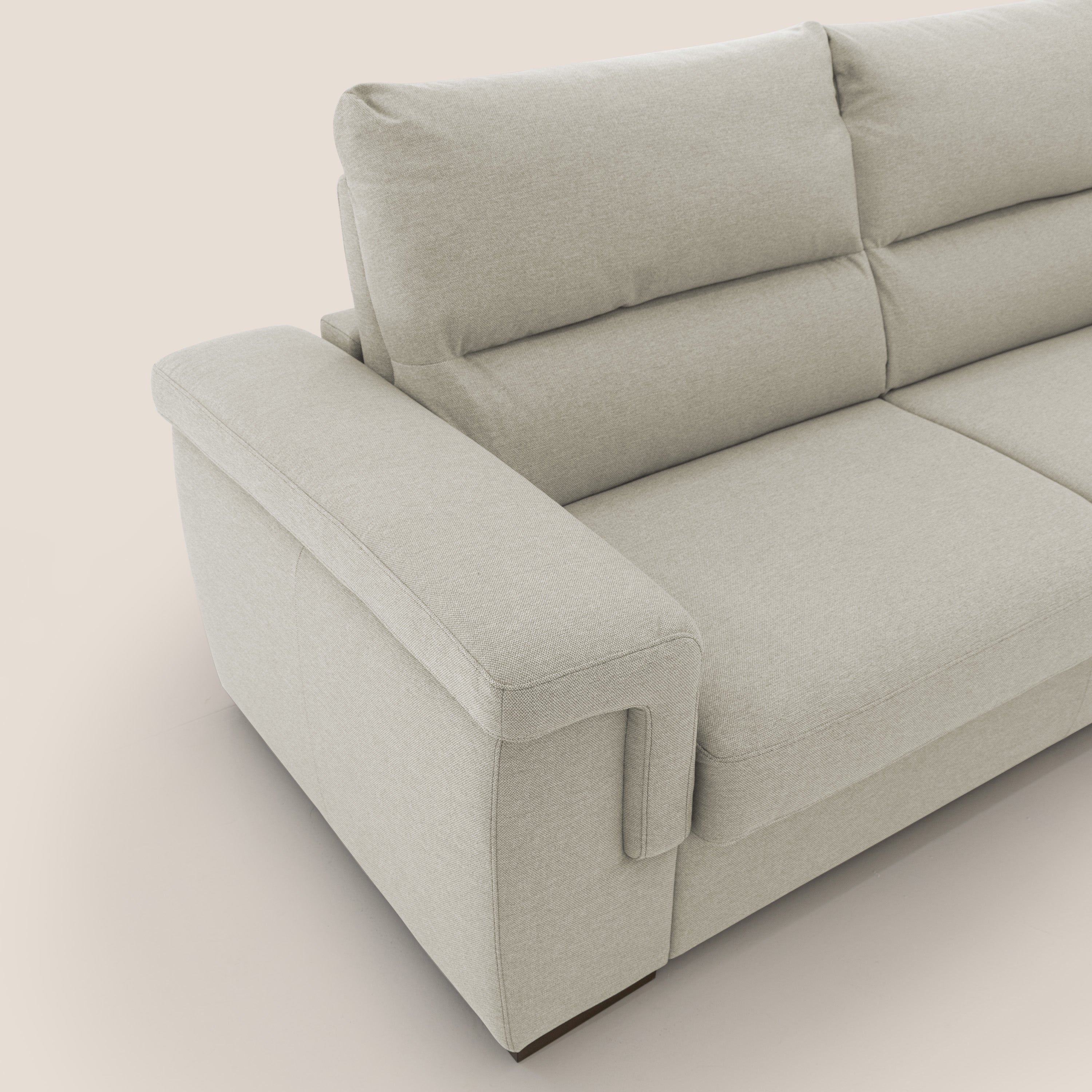 Magnolia divano letto con materasso alto 18 cm morbido schienale alto in tessuto smacchiabile T05 panna - divani.store