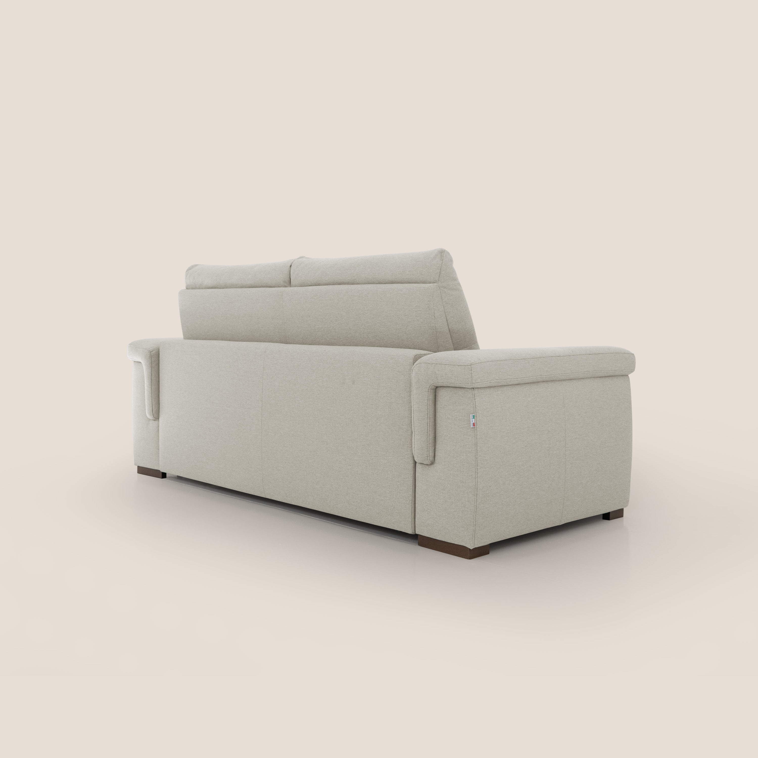 Magnolia divano letto con materasso alto 18 cm morbido schienale alto in tessuto smacchiabile T05 panna - divani.store