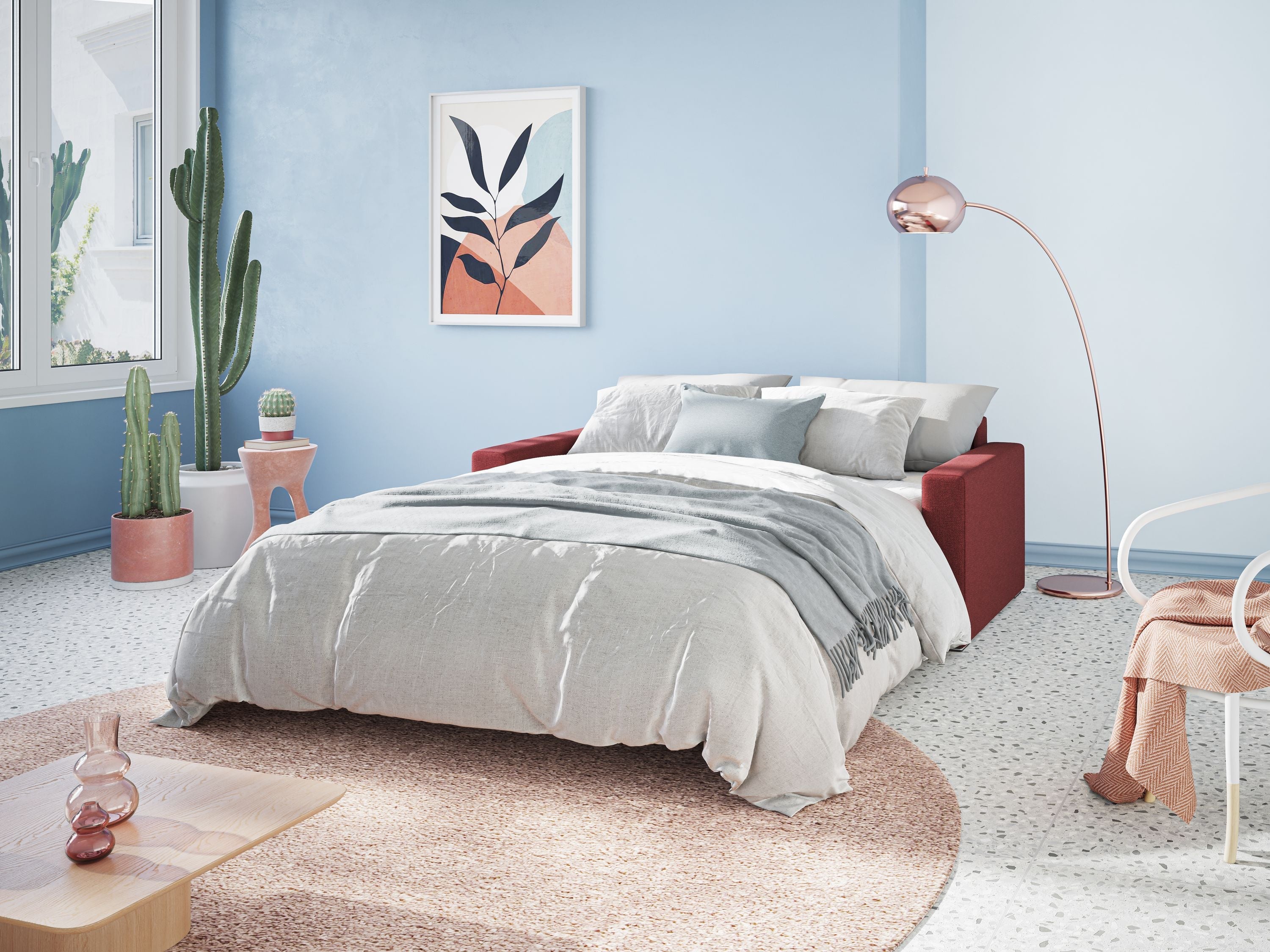 Best Divano letto matrimoniale in tessuto smacchiabile QuickClean T08 panna - divani.store