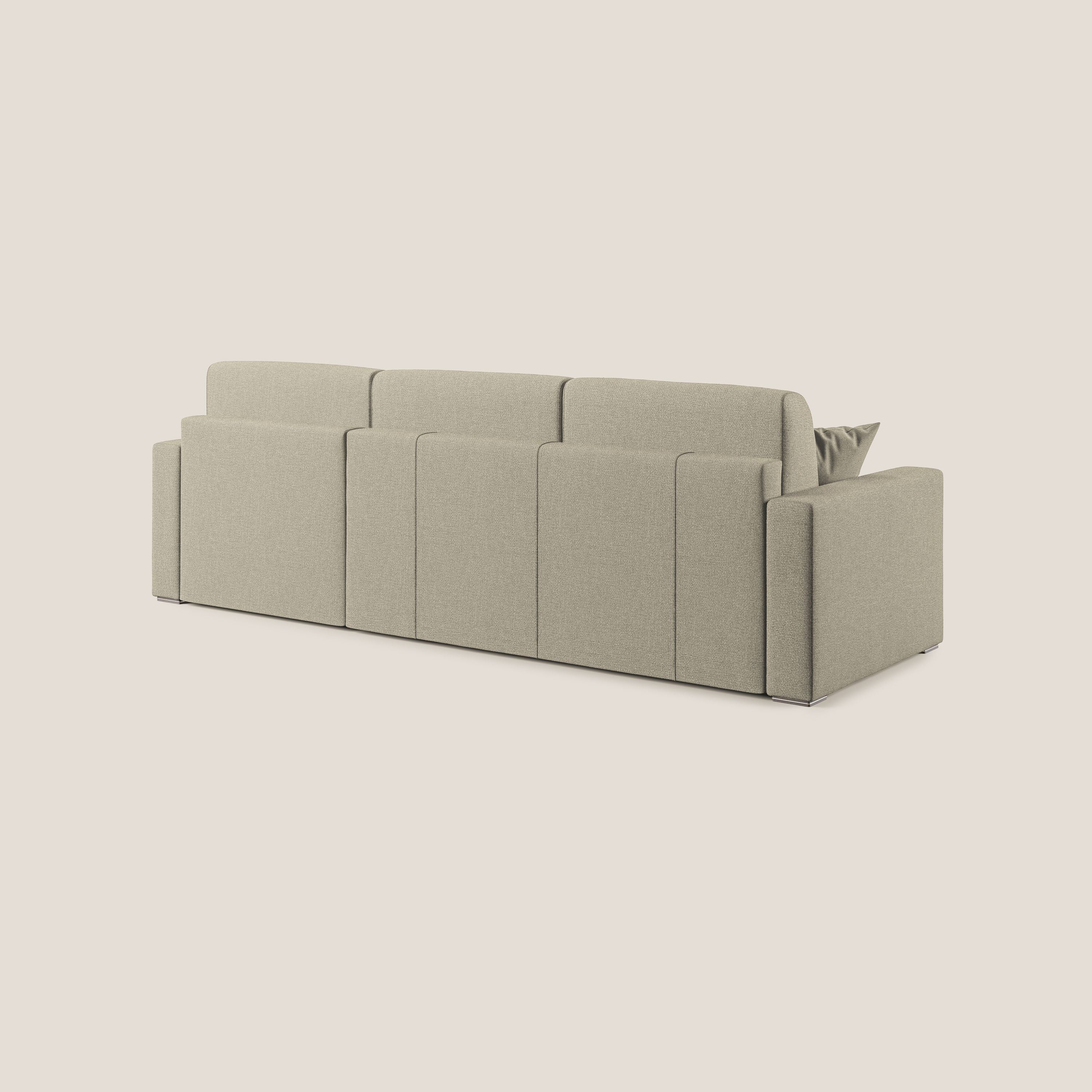 Best Divano letto angolare con penisola in tessuto smacchiabile QuickClean T08 panna - divani.store