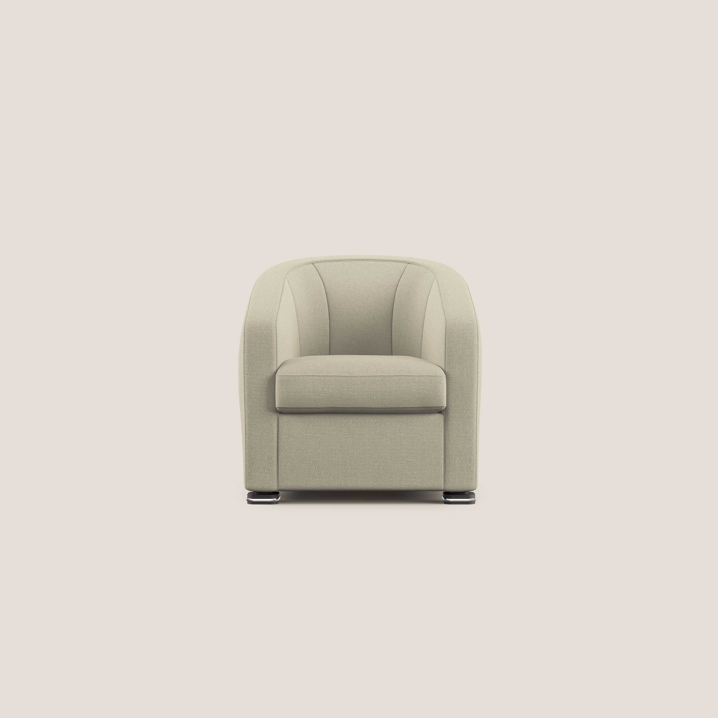 Cloe Poltroncina in tessuto smacchiabile con acqua QuickClean T08 panna - divani.store