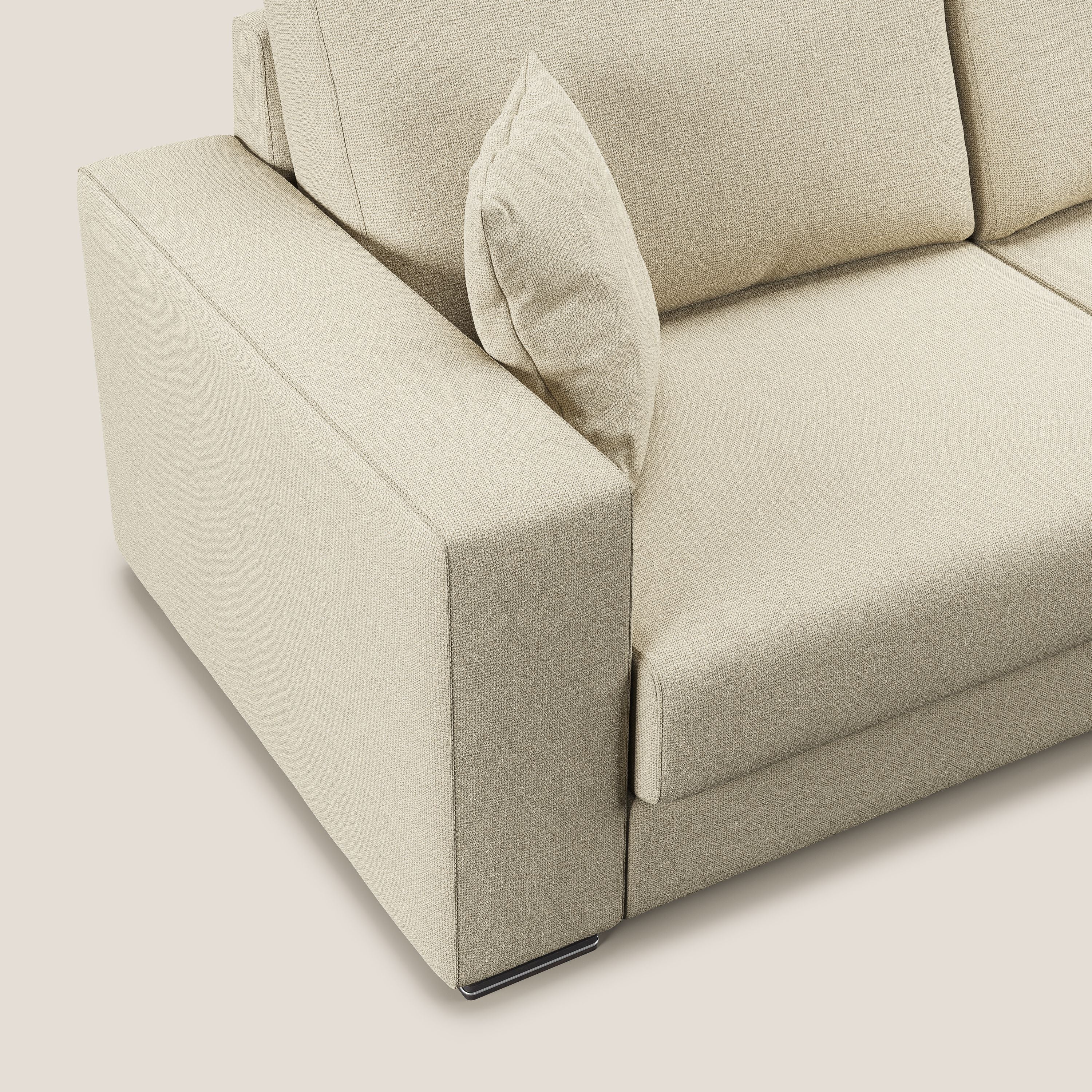 Marte divano angolare in tessuto smacchiabile impermeabile T08 panna - divani.store