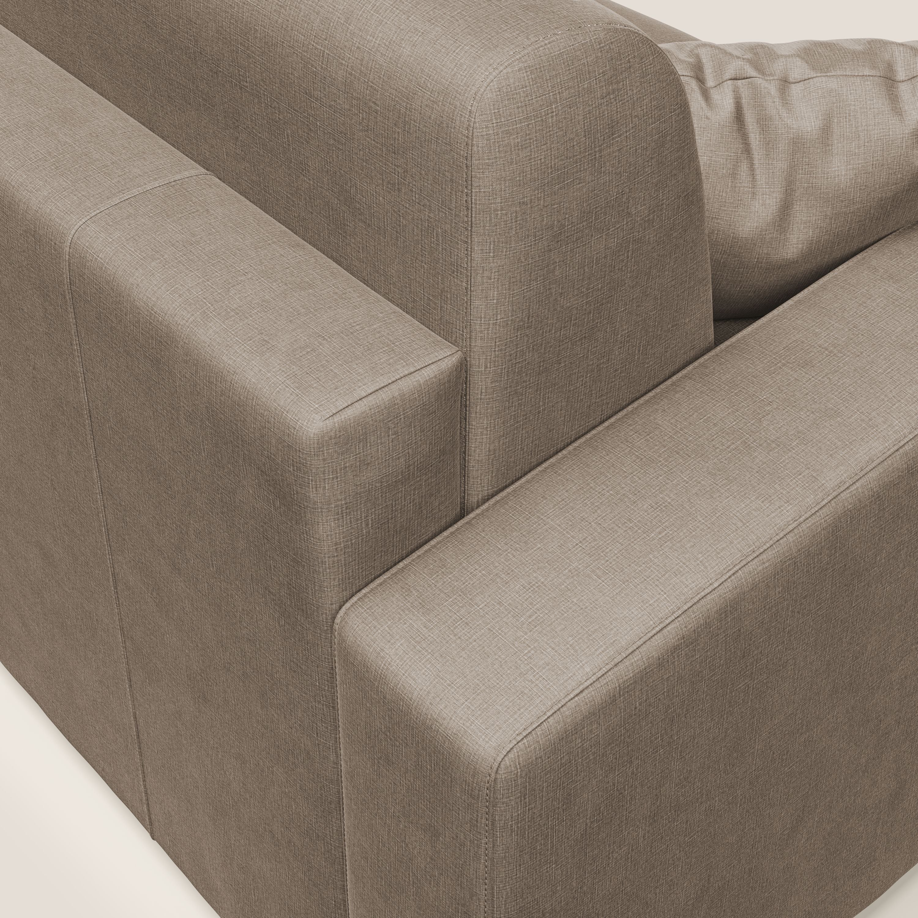 Lebron Divano letto angolare con penisola in velluto morbido T01 marrone - divani.store