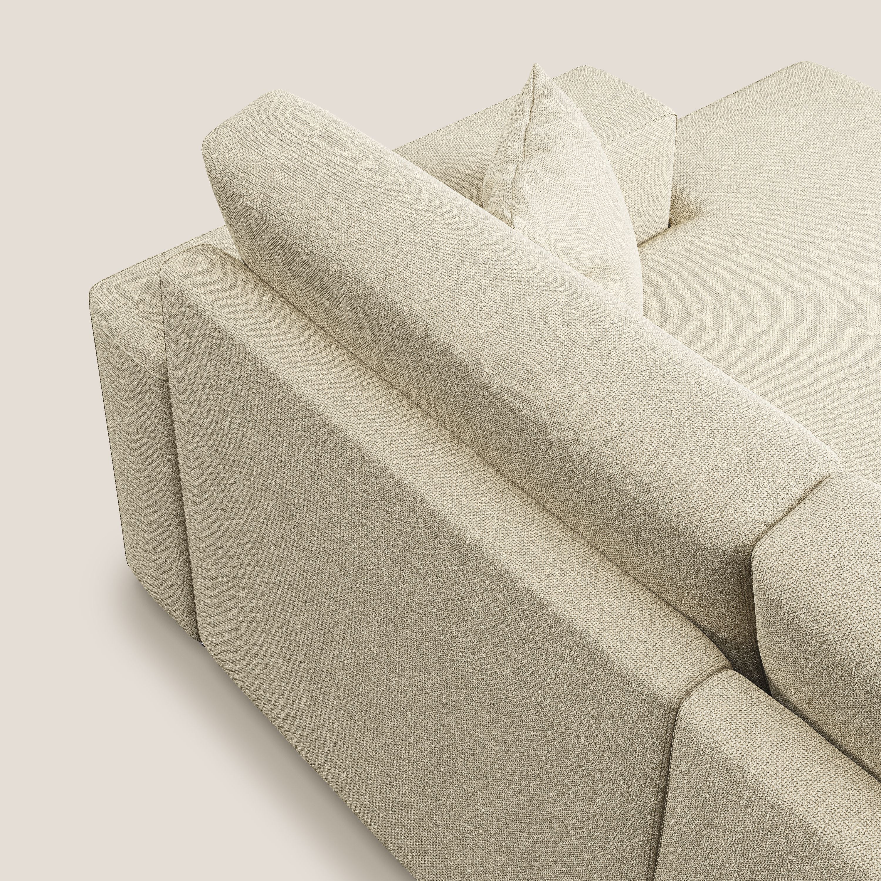 Marte divano angolare in tessuto smacchiabile impermeabile T08 panna - divani.store