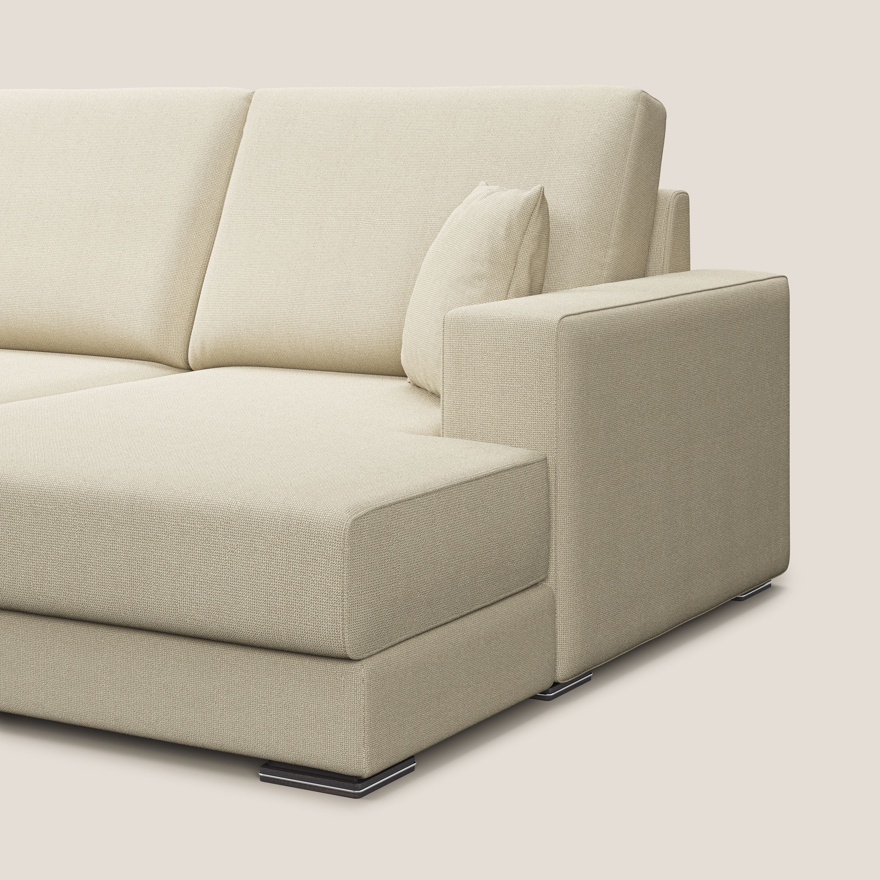 Marte divano angolare in tessuto smacchiabile impermeabile T08 panna - divani.store