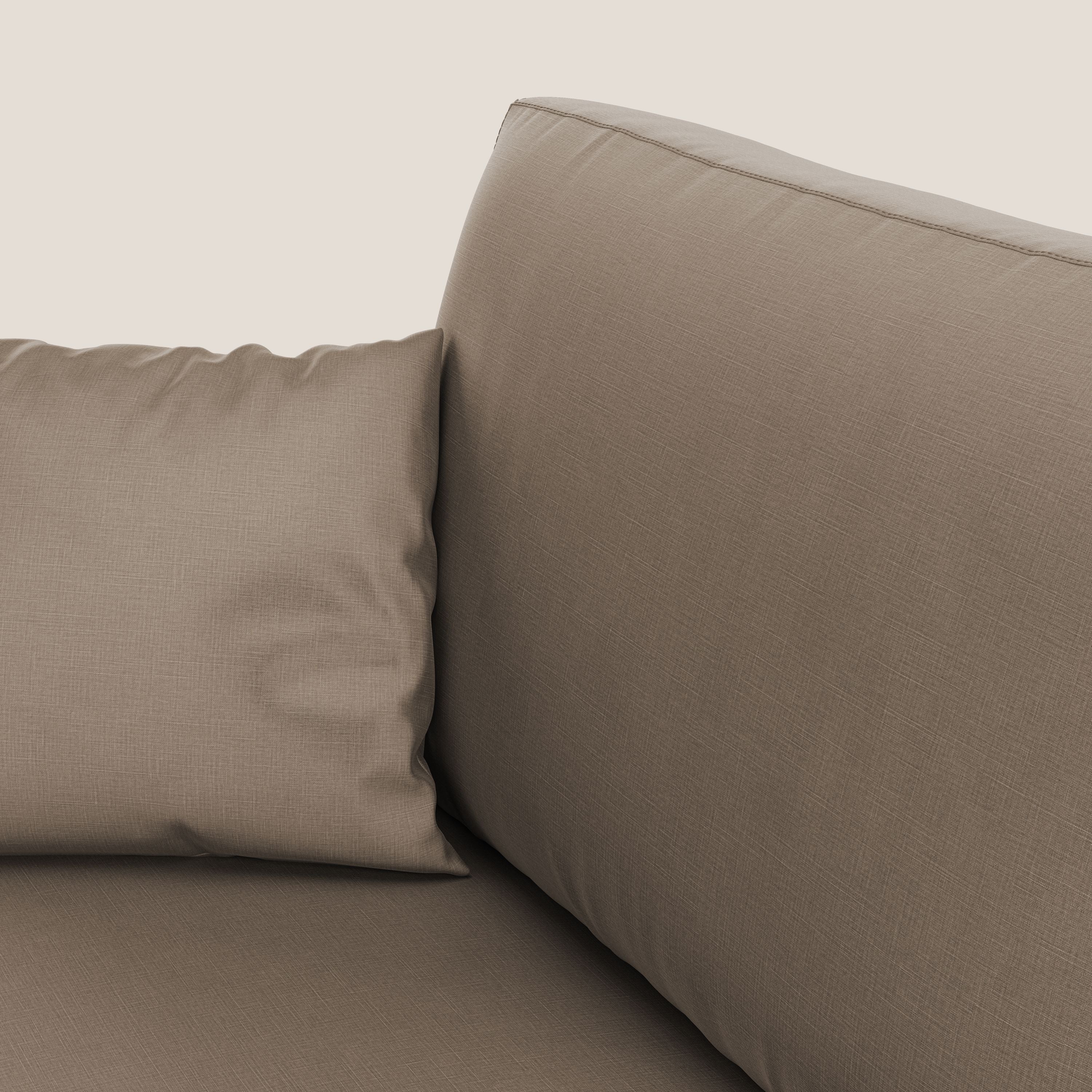 Andromeda divano letto angolare in velluto morbido impermeabile T01 marrone - divani.store