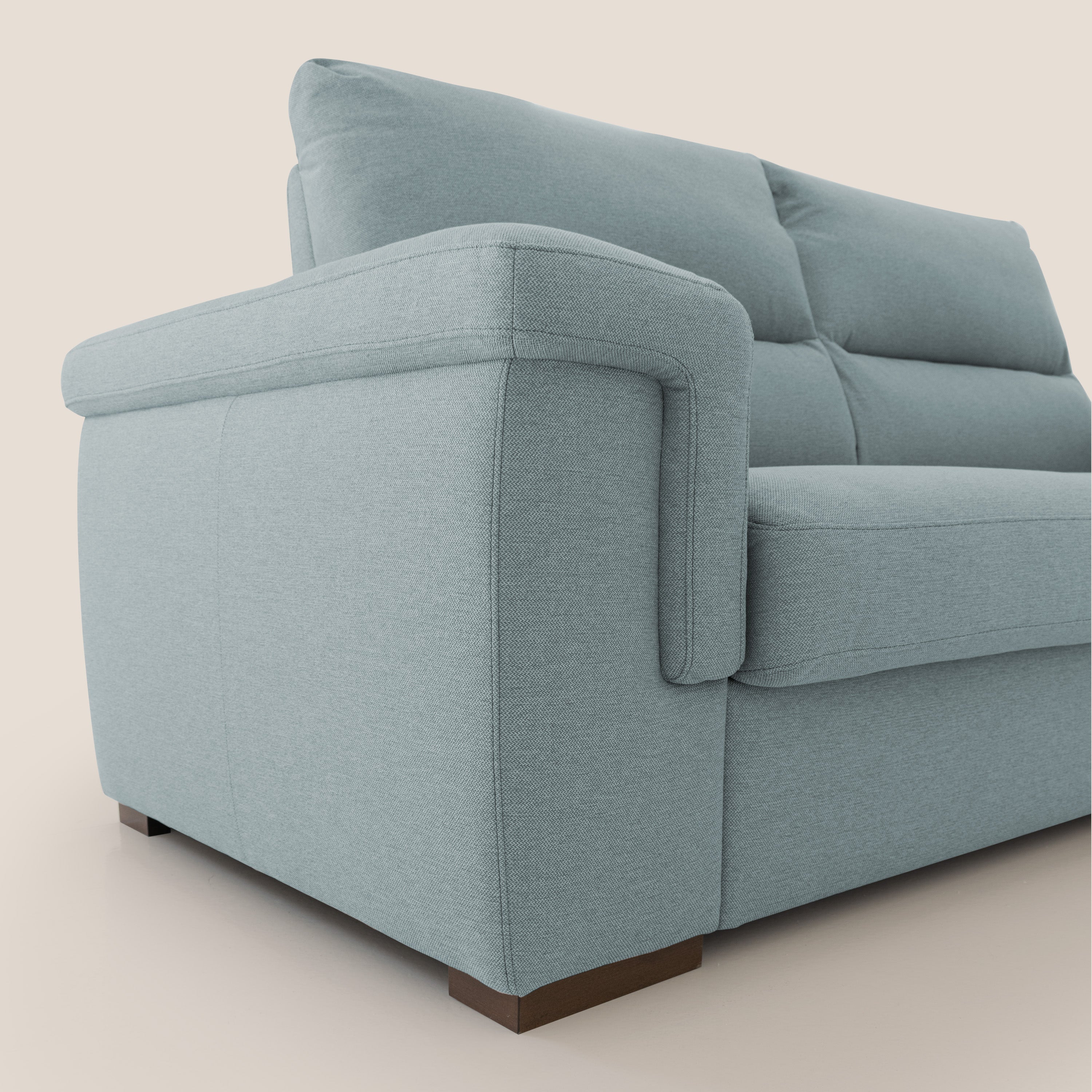 Magnolia divano letto con materasso alto 18 cm morbido schienale alto in tessuto smacchiabile T05 carta da zucchero - divani.store