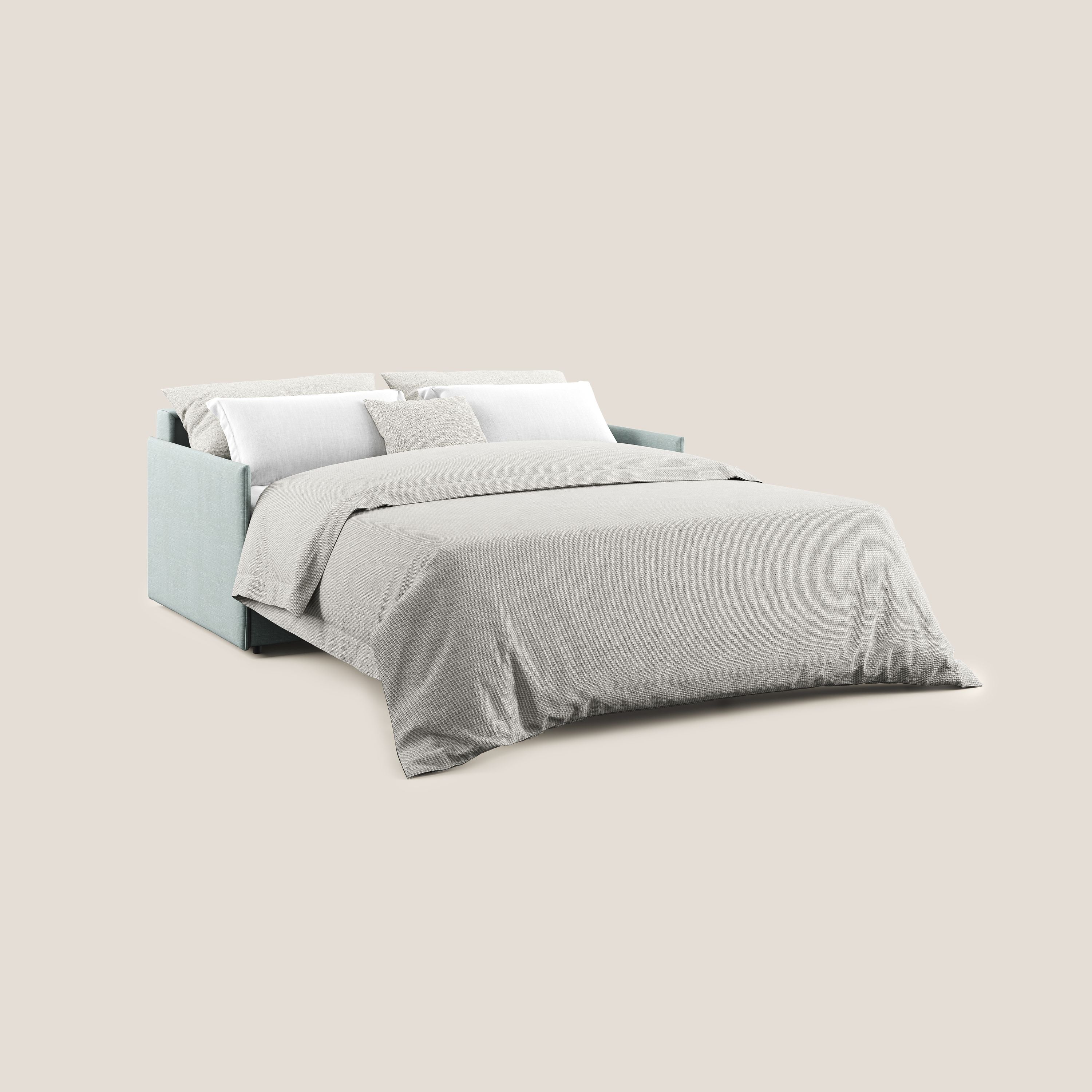 Evans Divano letto in tessuto Ecosostenibile azzurro - divani.store