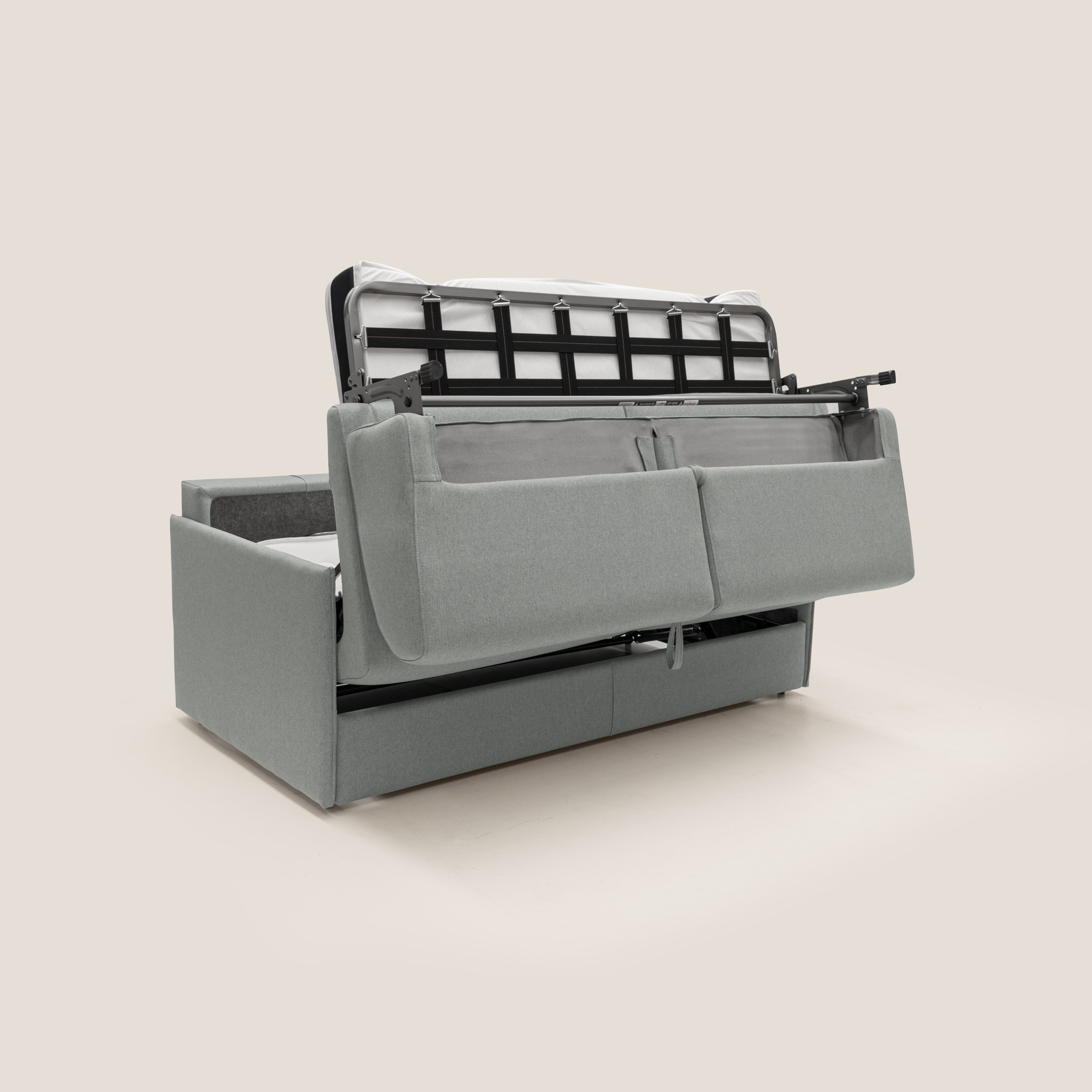 Evans Divano letto matrimoniale in tessuto impermeabile T13 grigio - divani.store