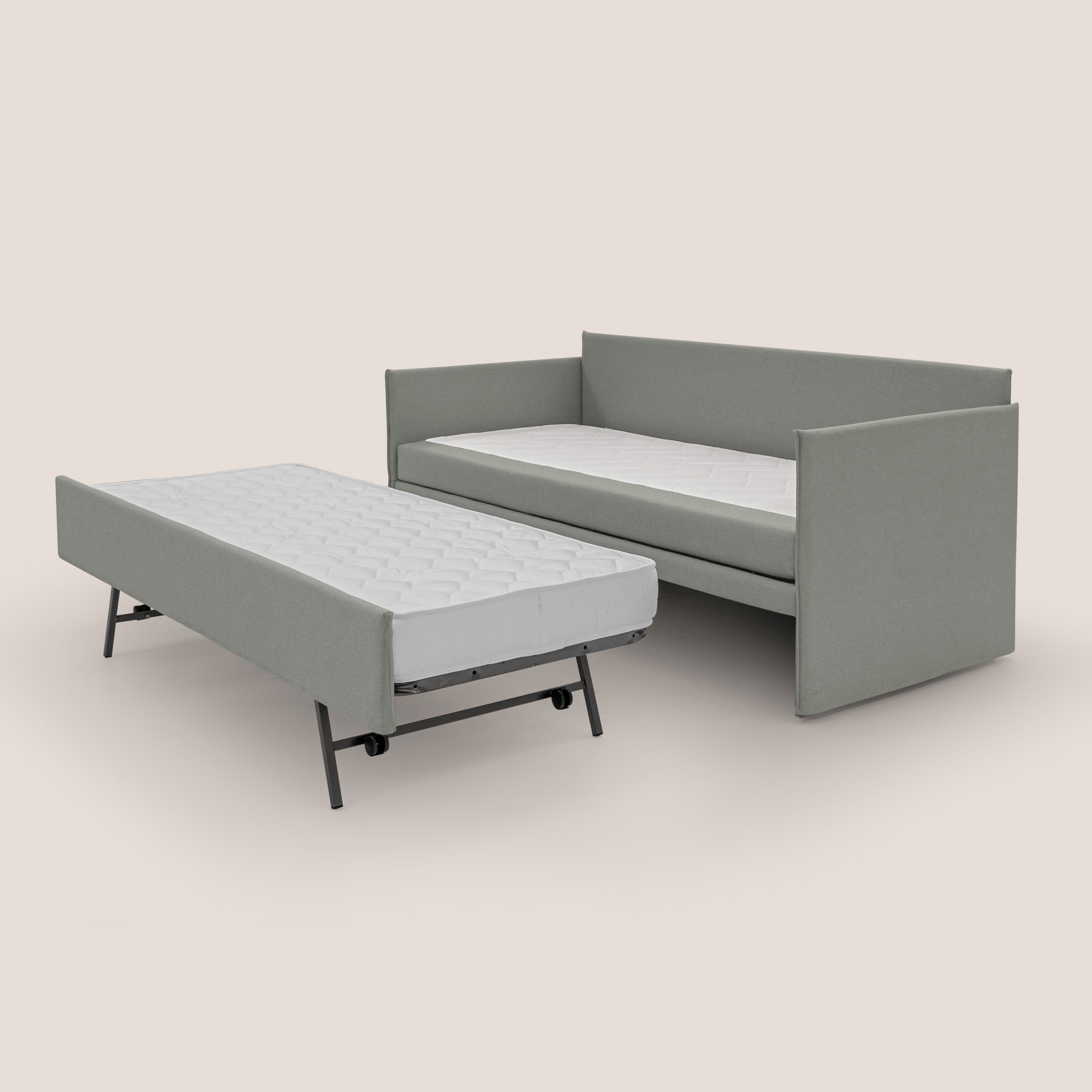 Brenta Divano duplex con doppio letto in tessuto simil cotone impermeabile T13 grigio - divani.store