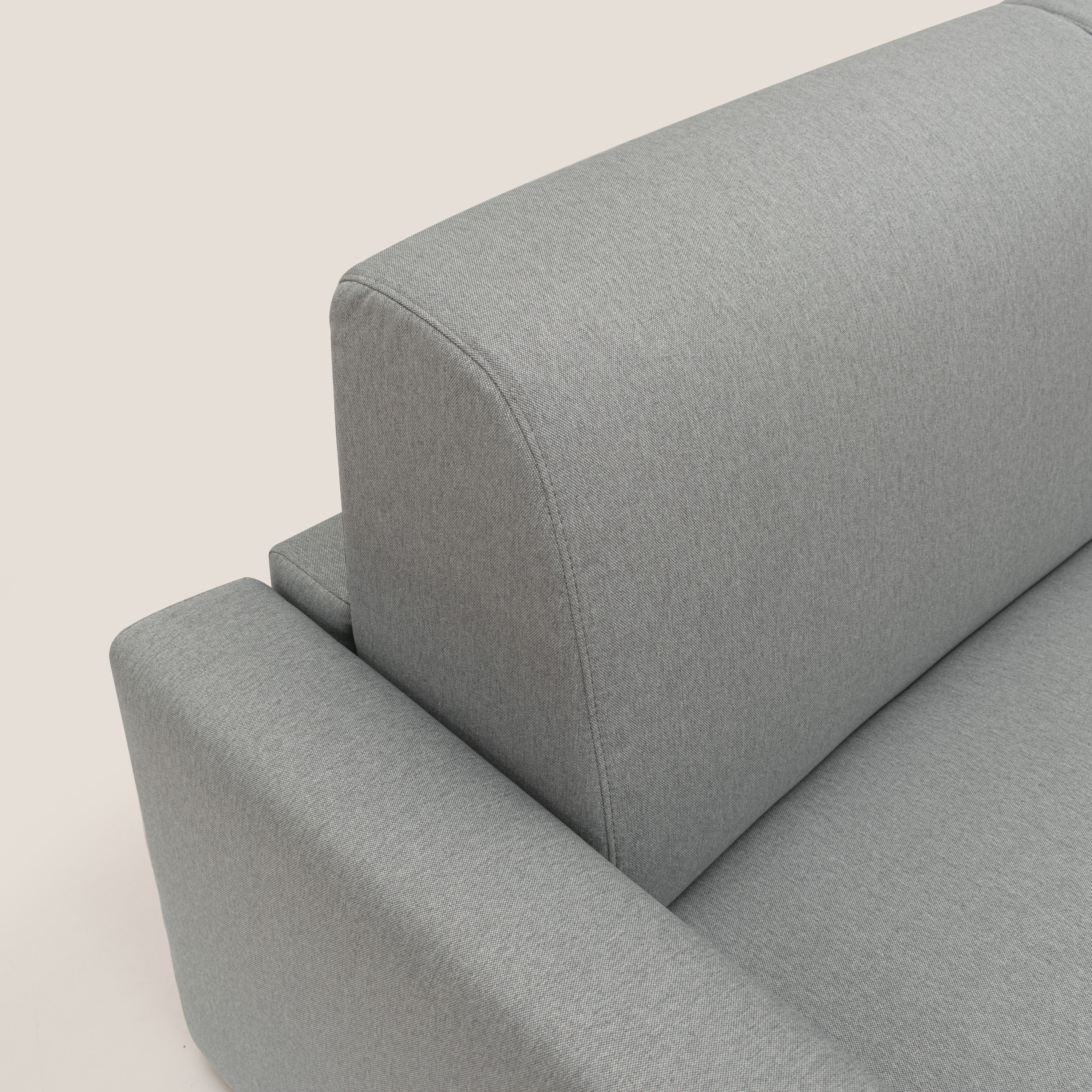 Kansas Divano letto matrimoniale alto 20 cm in tessuto impermeabile misto cotone T13 grigio - divani.store