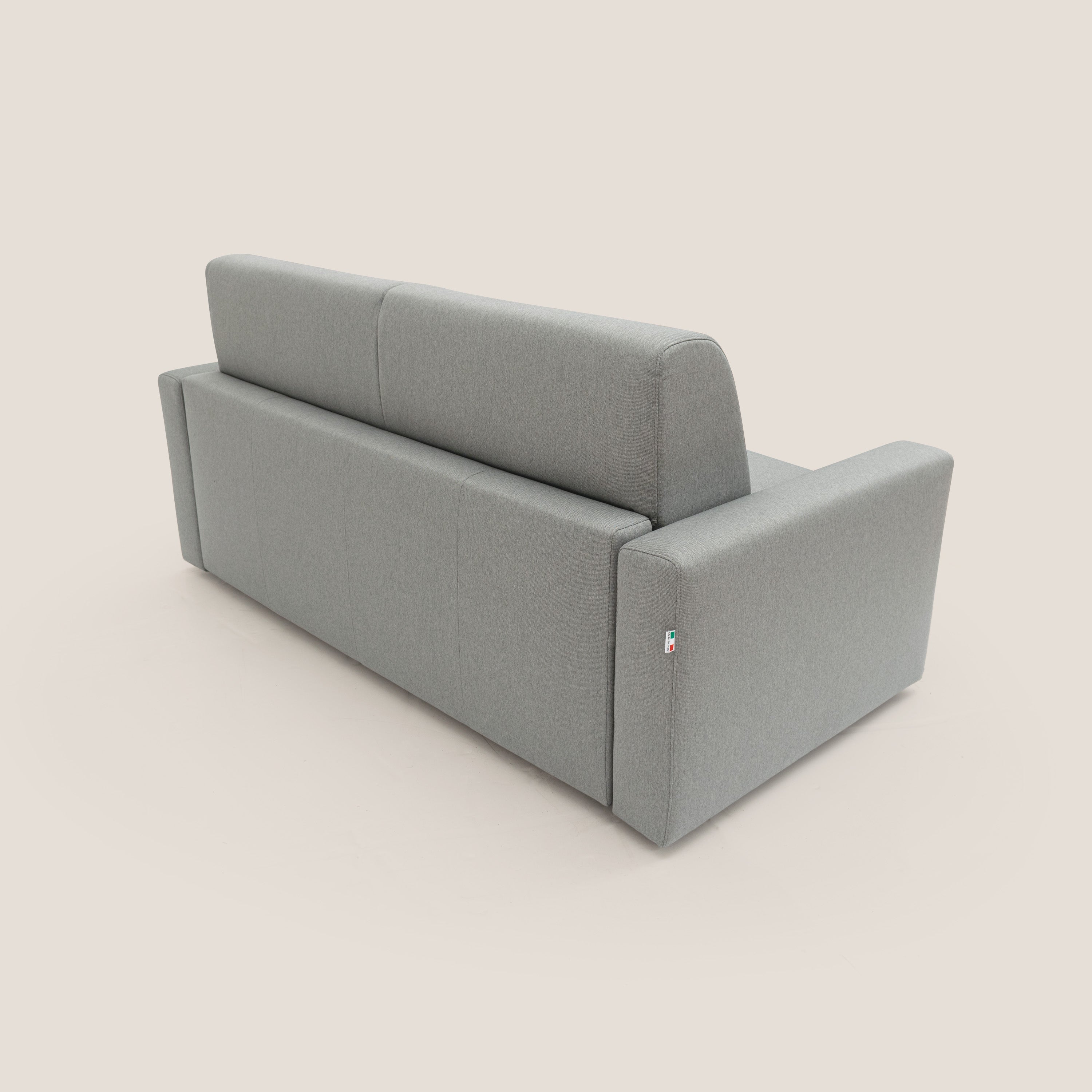 Kansas Divano letto matrimoniale alto 20 cm in tessuto impermeabile misto cotone T13 grigio - divani.store