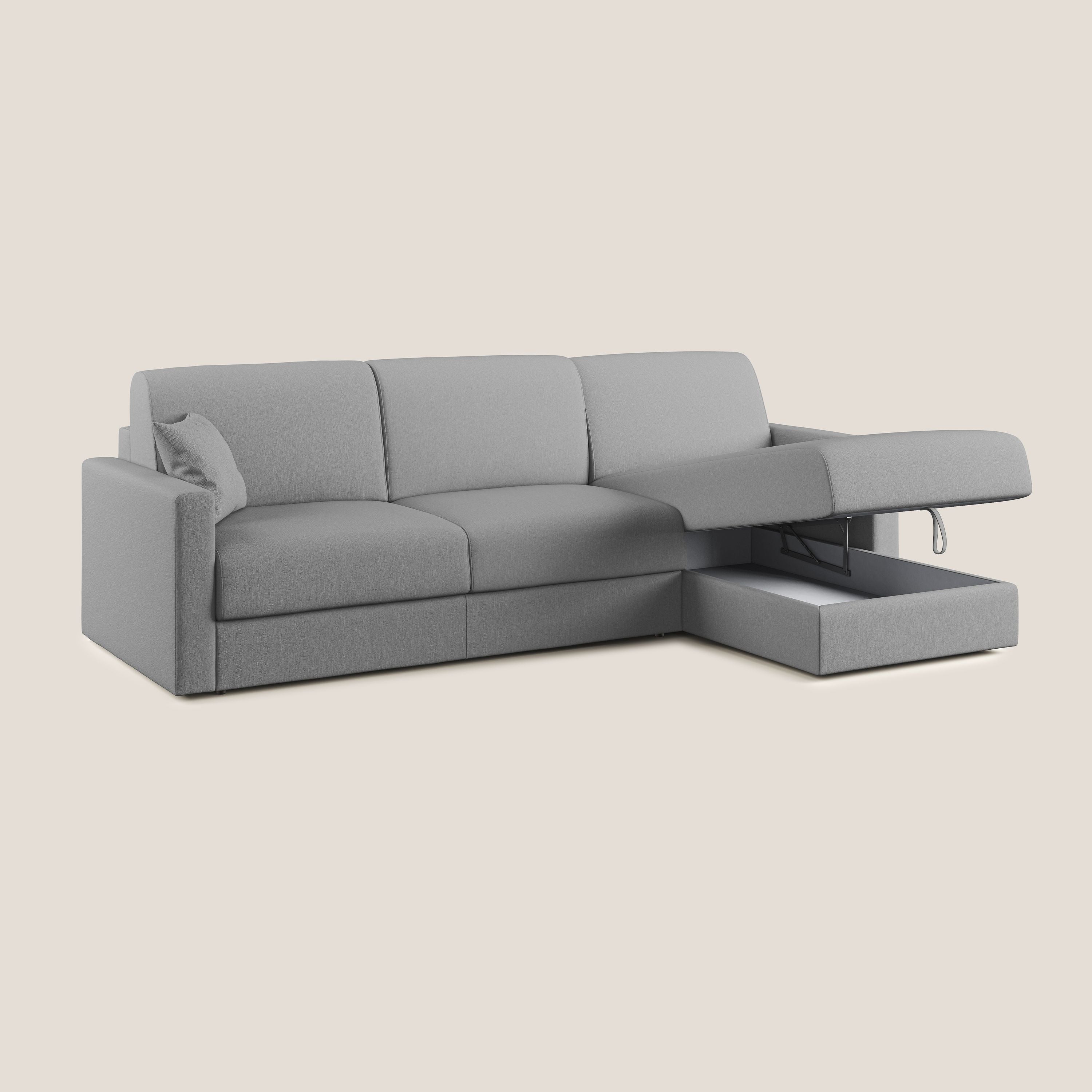 Chris Divano letto angolare 5 posti in tessuto impermeabile T13 grigio - divani.store