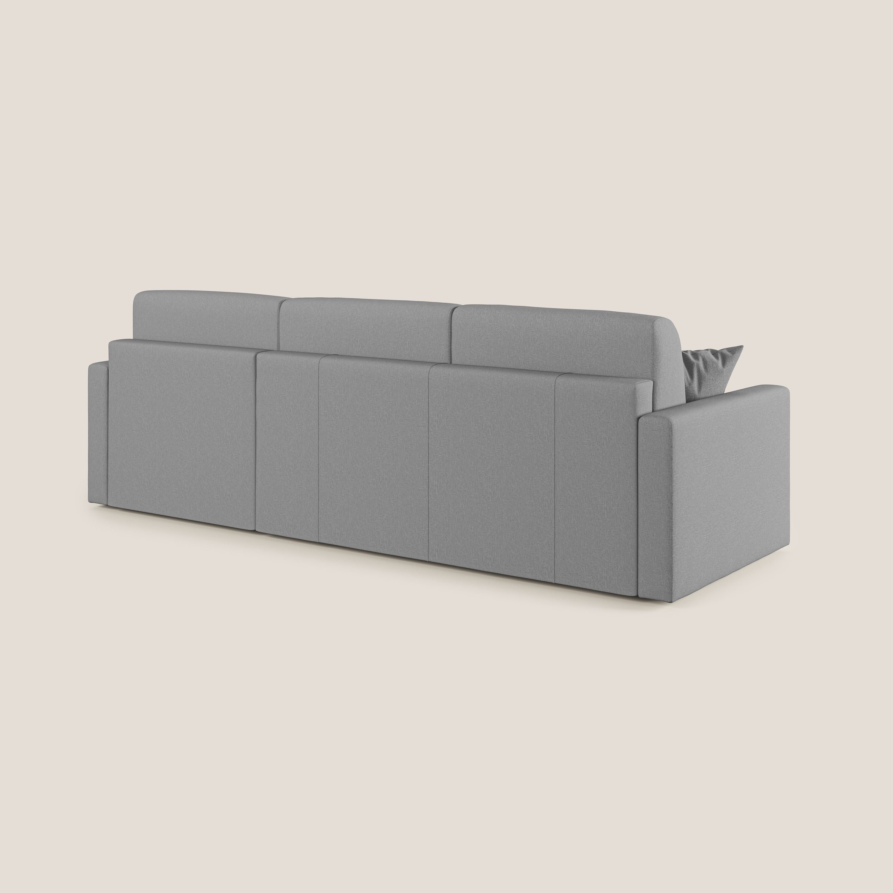 Chris Divano letto angolare 5 posti in tessuto impermeabile T13 grigio - divani.store