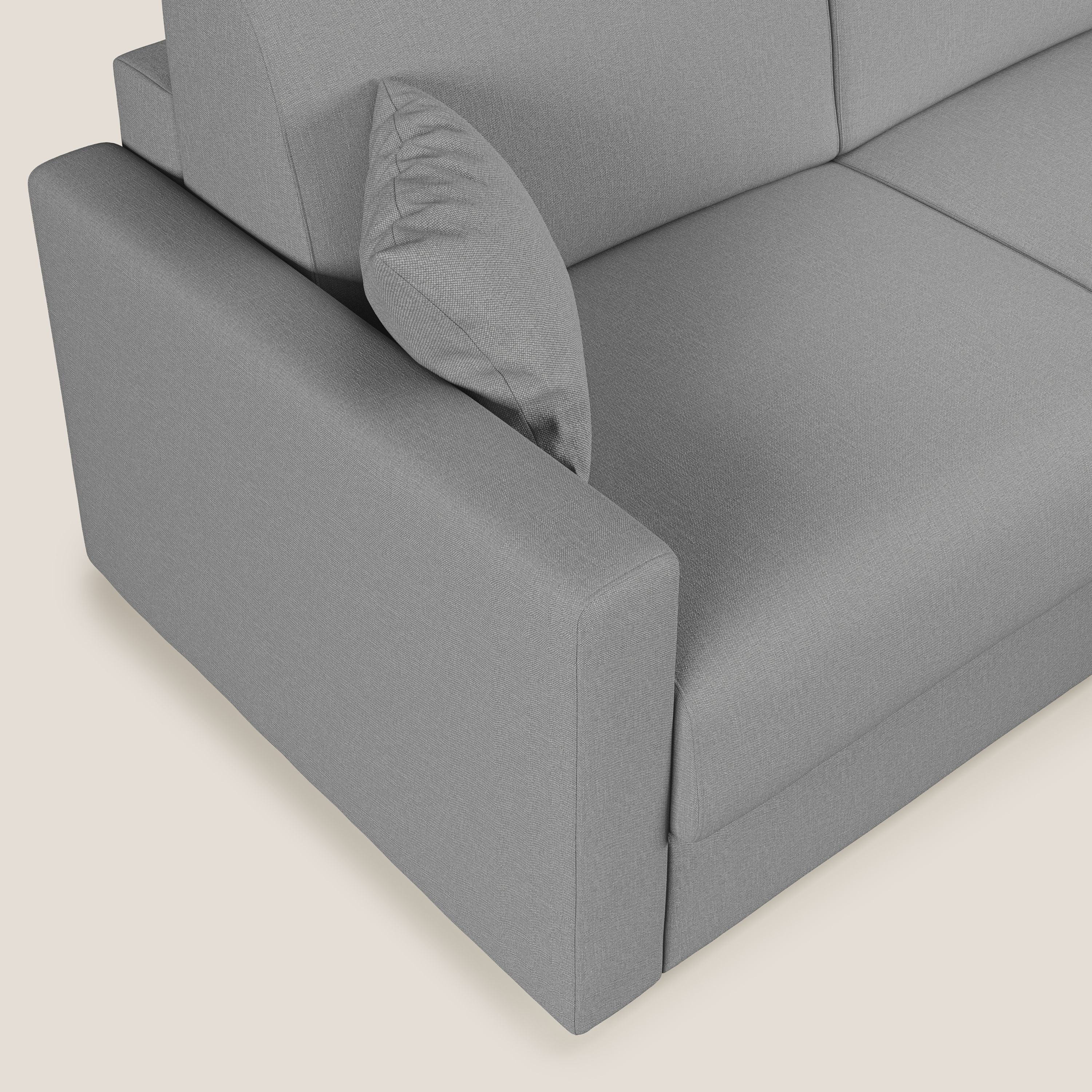 Chris Divano letto angolare 5 posti in tessuto impermeabile T13 grigio - divani.store