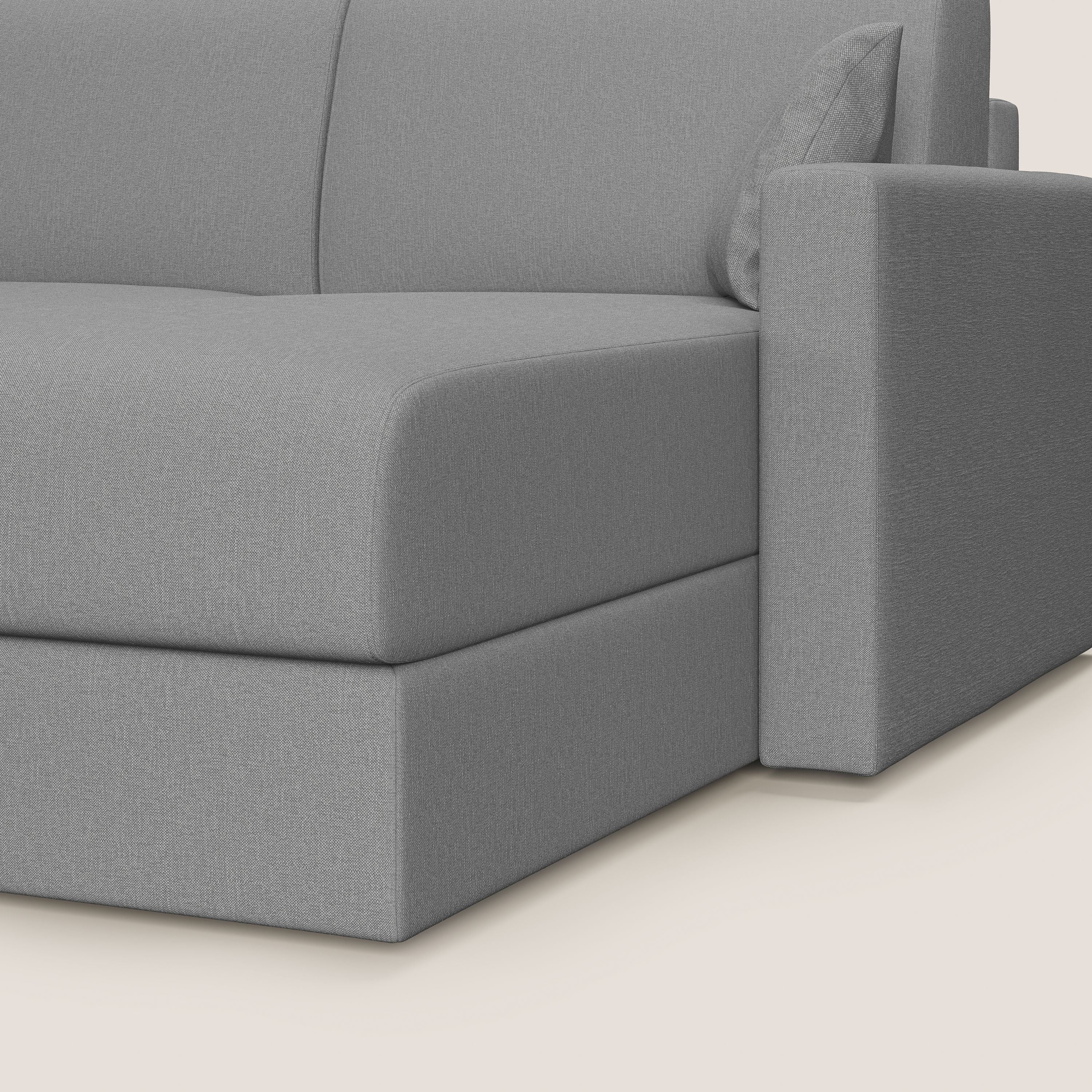 Chris Divano letto angolare 5 posti in tessuto impermeabile T13 grigio - divani.store