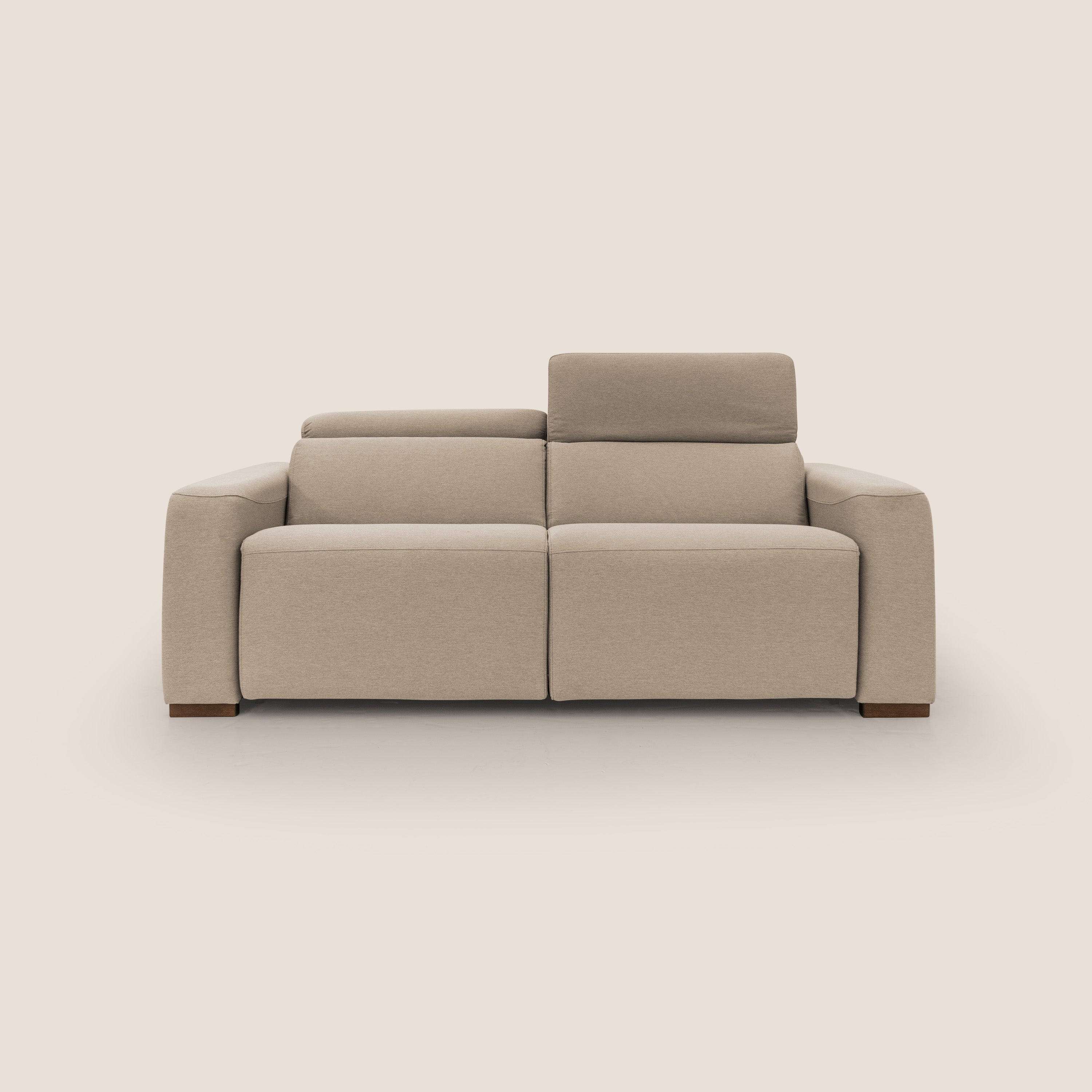 Poseidon divano letto + relax elettrico in tessuto smacchiabile impermeabile T05 beige - divani.store