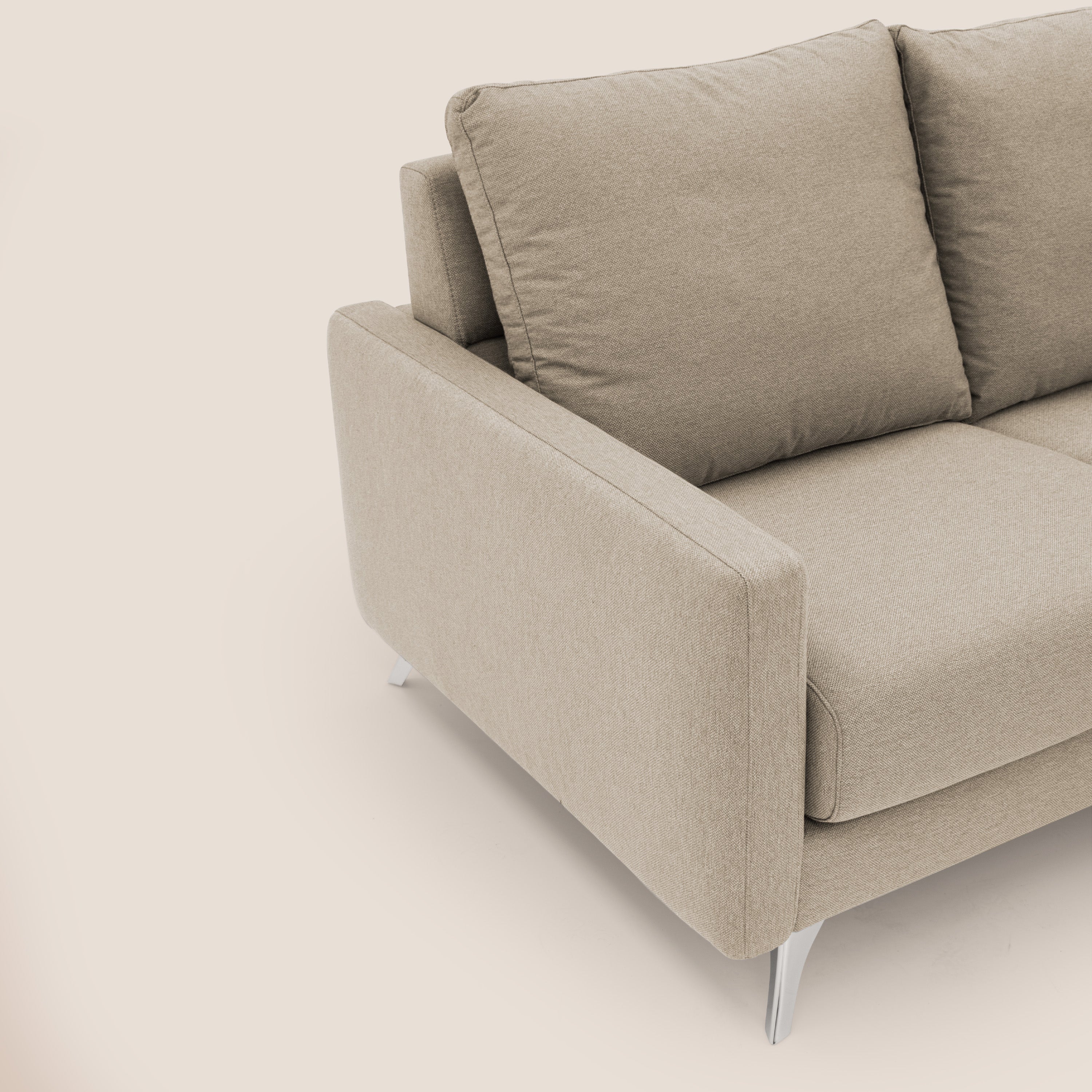 Klimt divano con sedute allungabili e schienali in piuma d'oca in tessuto smacchiabile T05 beige - divani.store