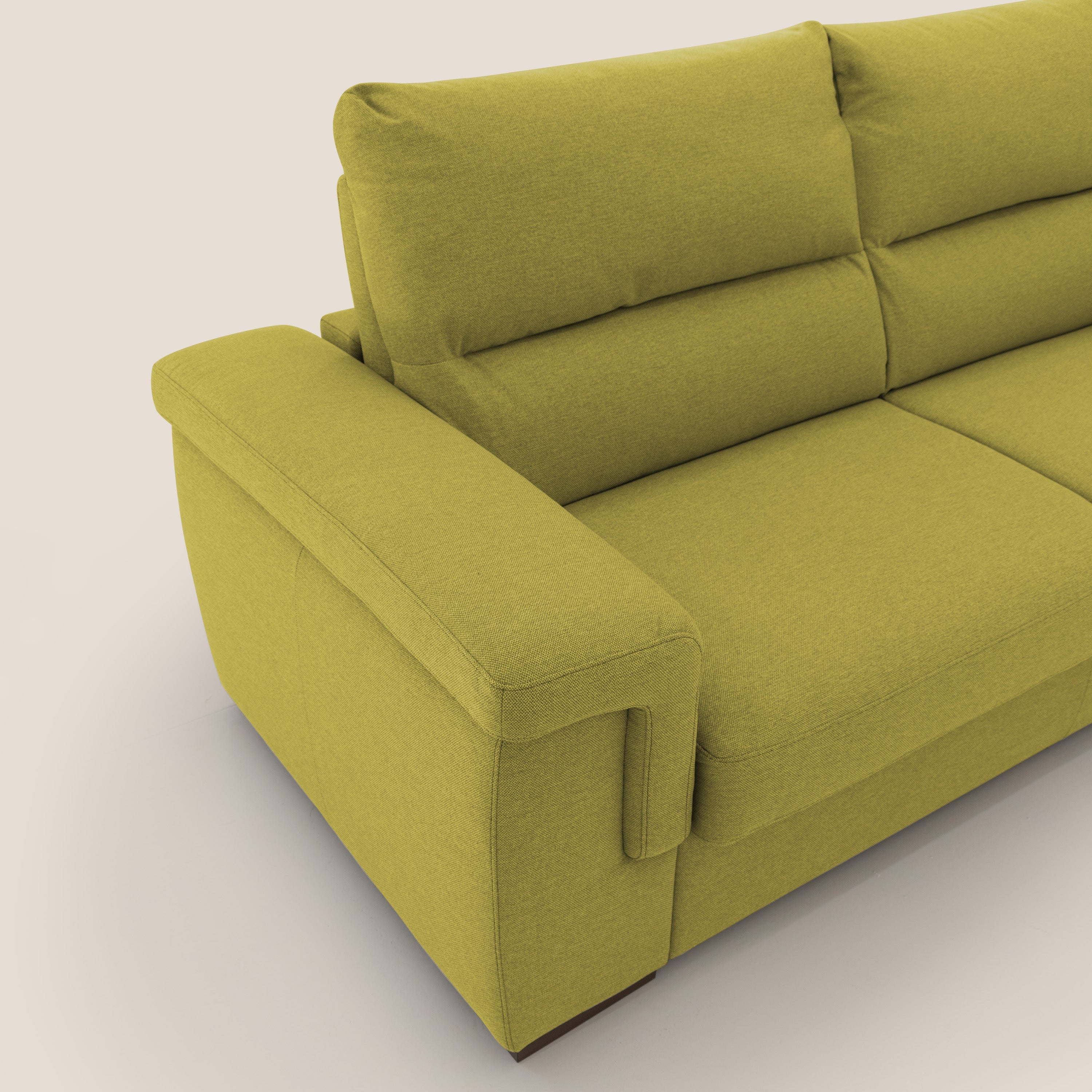 Magnolia divano letto con materasso alto 18 cm morbido schienale alto in tessuto smacchiabile T05 giallo - divani.store