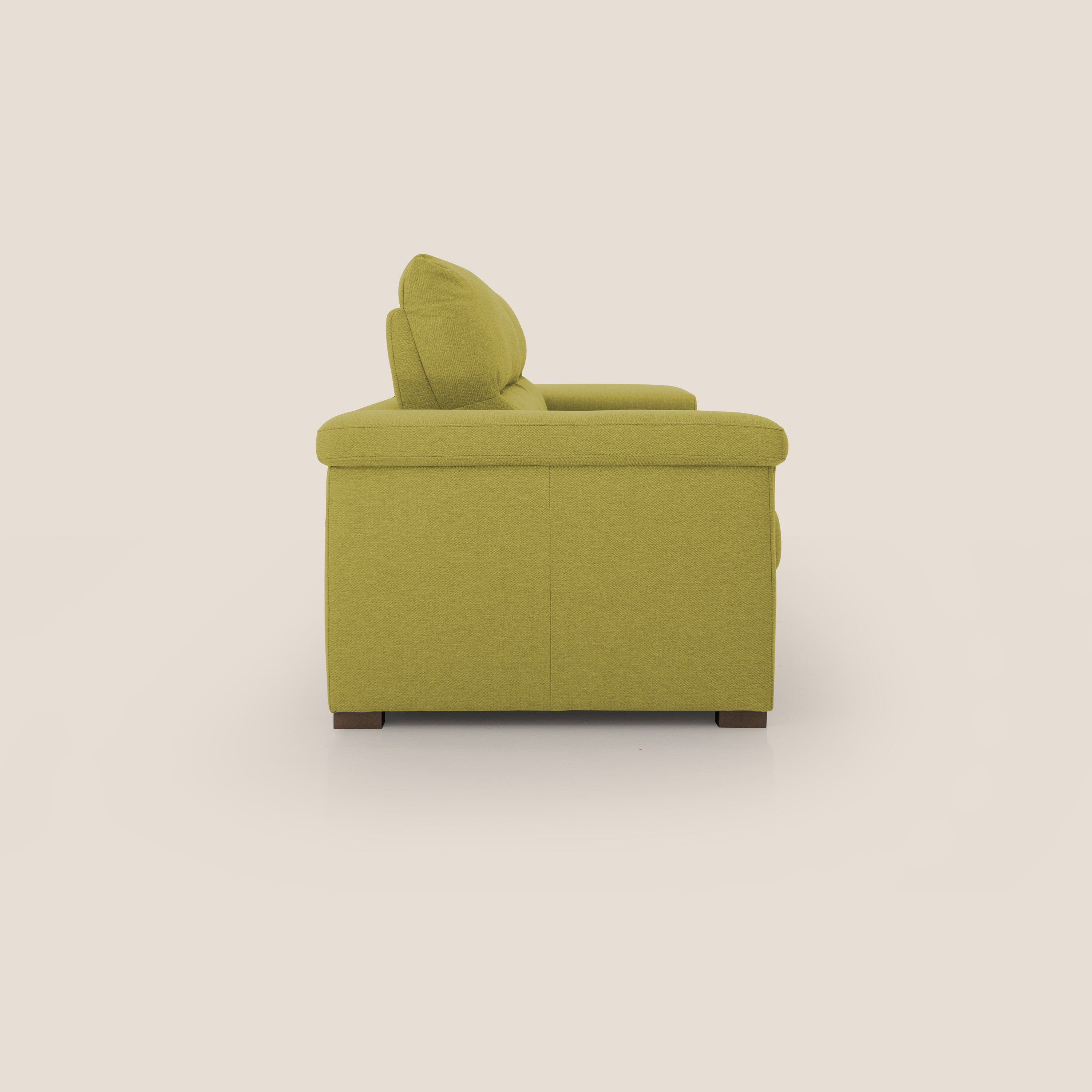 Magnolia divano letto con materasso alto 18 cm morbido schienale alto in tessuto smacchiabile T05 giallo - divani.store