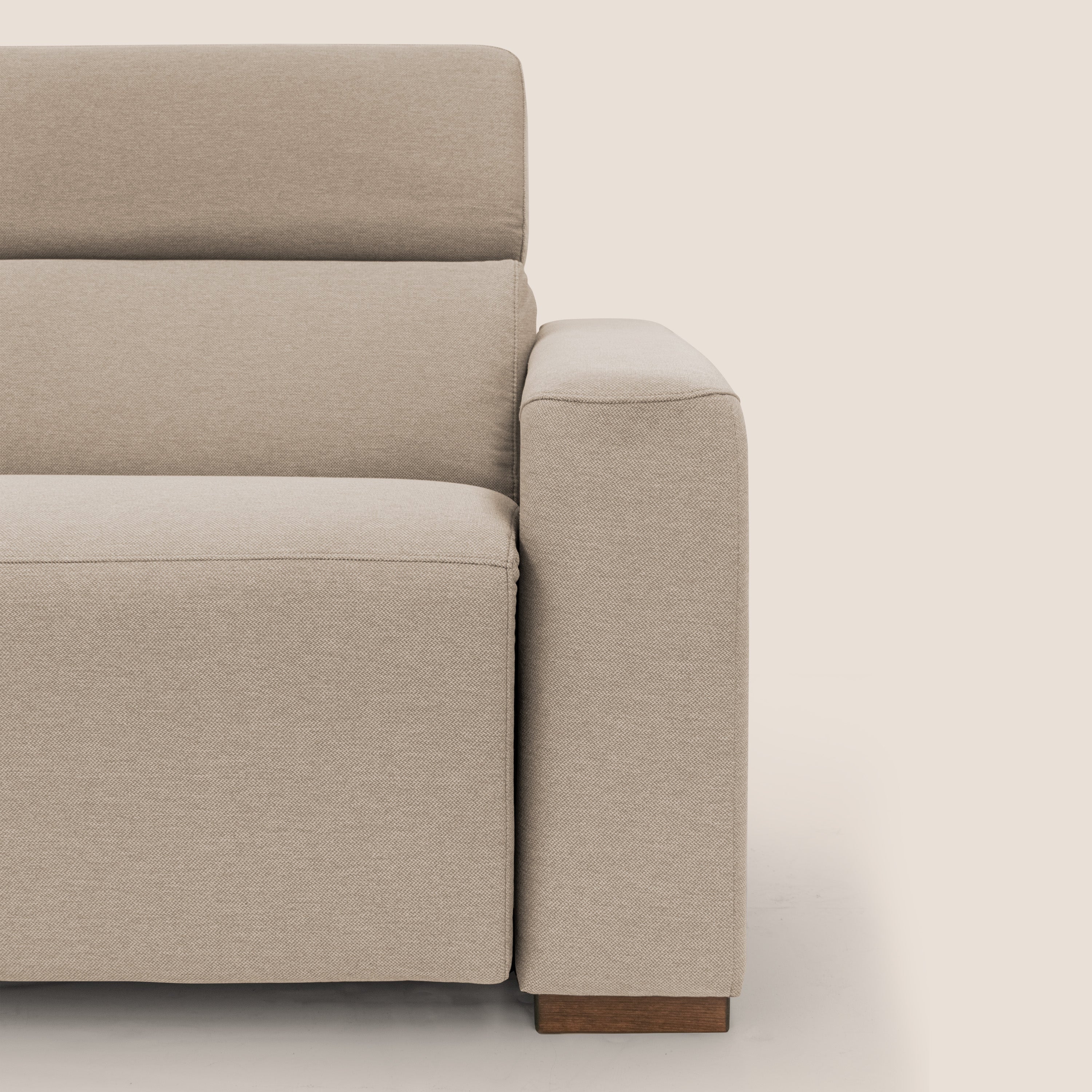 Poseidon divano letto + relax elettrico in tessuto smacchiabile impermeabile T05 beige - divani.store