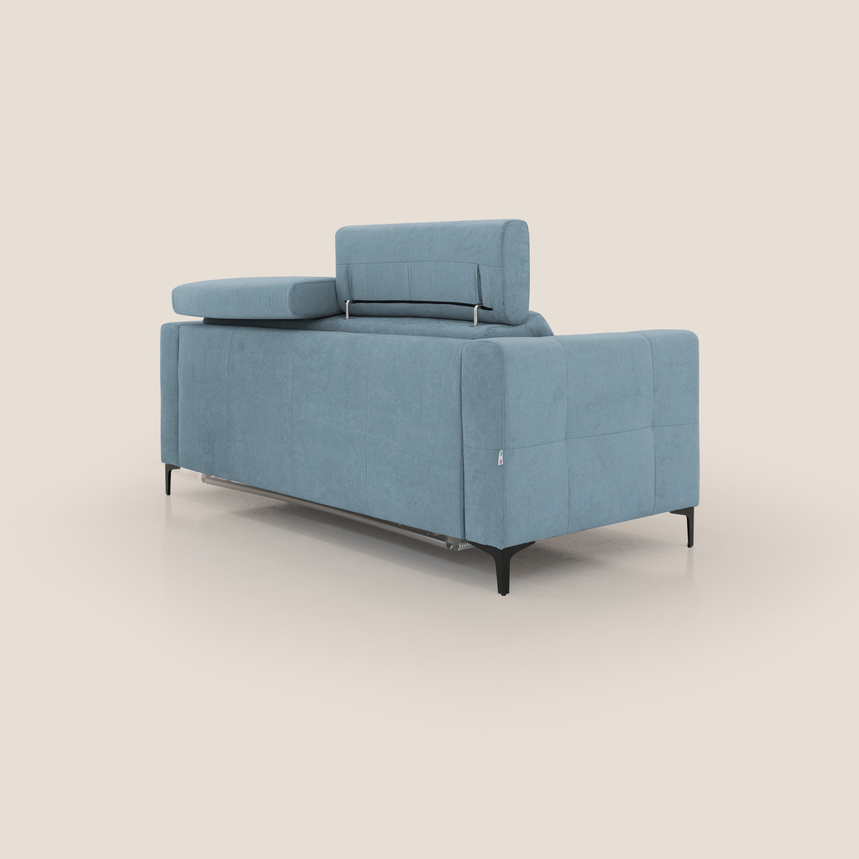 Gardenia divano letto materasso alto 18 cm con poggiatesta reclinabili e rivestimento impermeabile T02 carta da zucchero - divani.store