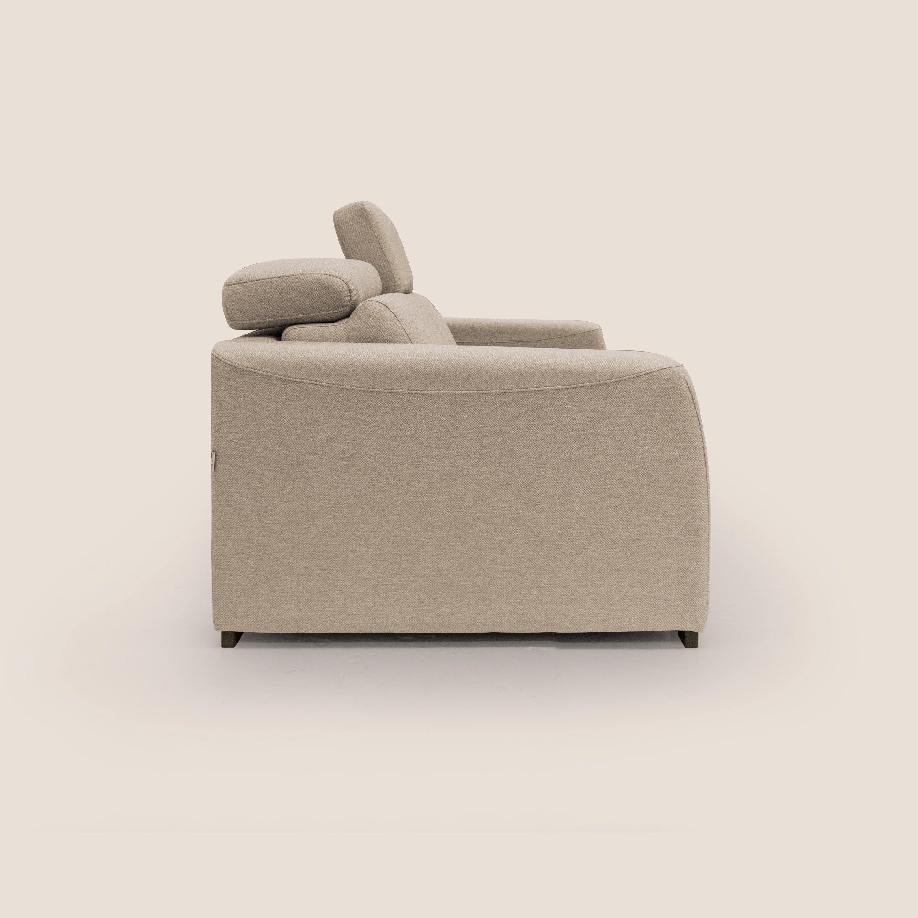 Poseidon Schlafsofa mit elektrischem Relaxmechanismus aus wasserfestem, abwaschbarem Stoff T05 beige