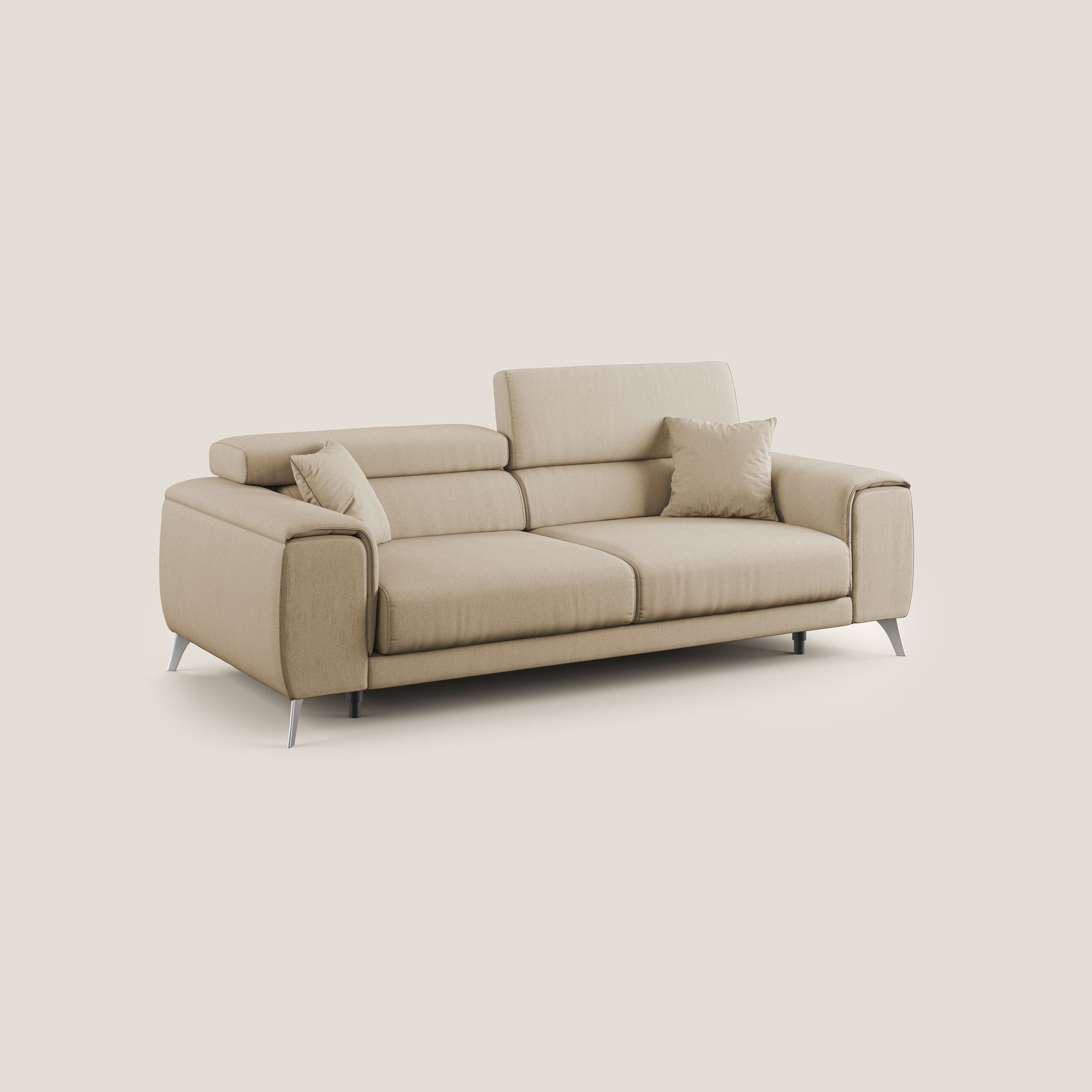 Fusion divano con sedute allungabili in tessuto smacchiabile T05 beige - divani.store