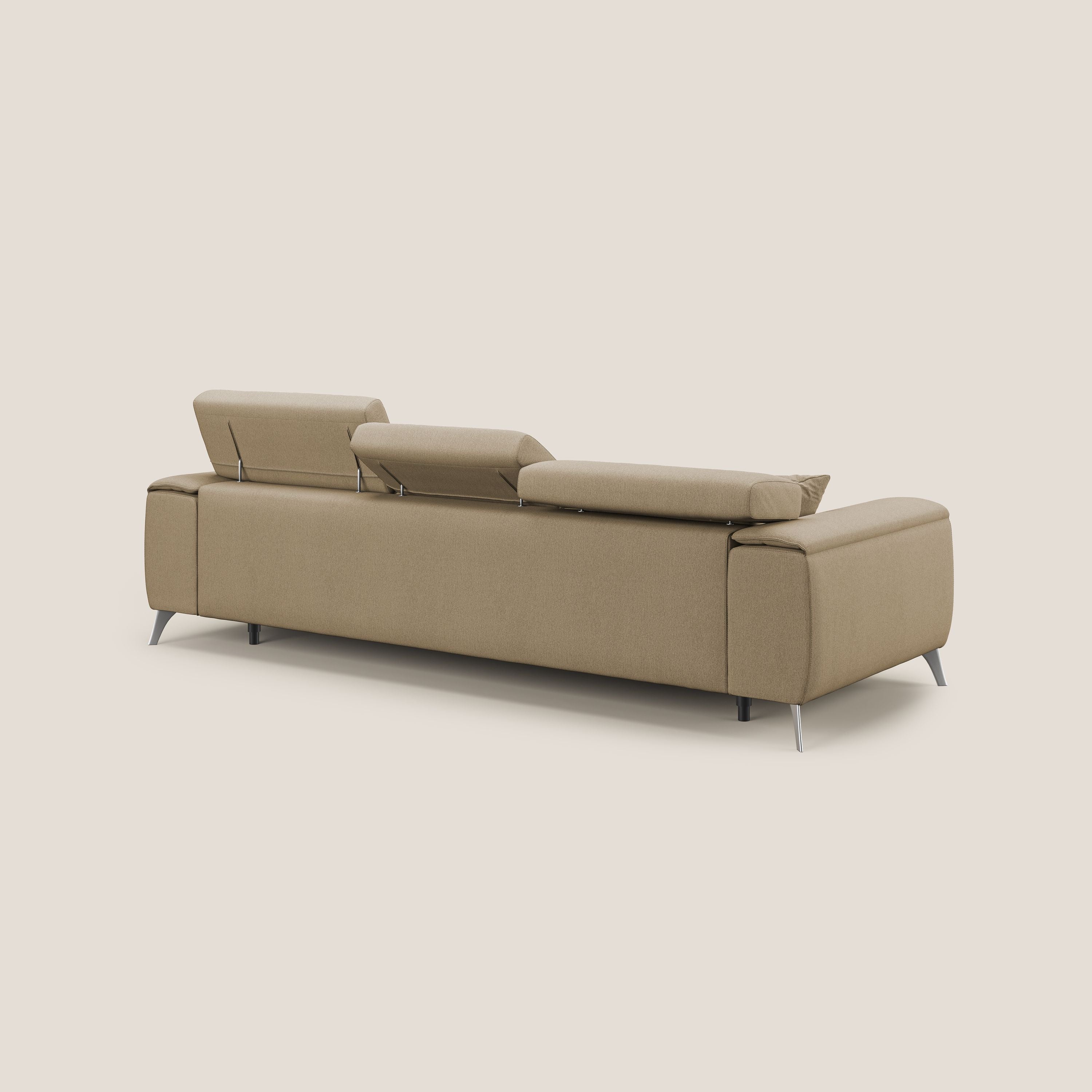Fusion divano con 3 sedute allungabili in tessuto smacchiabile T05 beige - divani.store