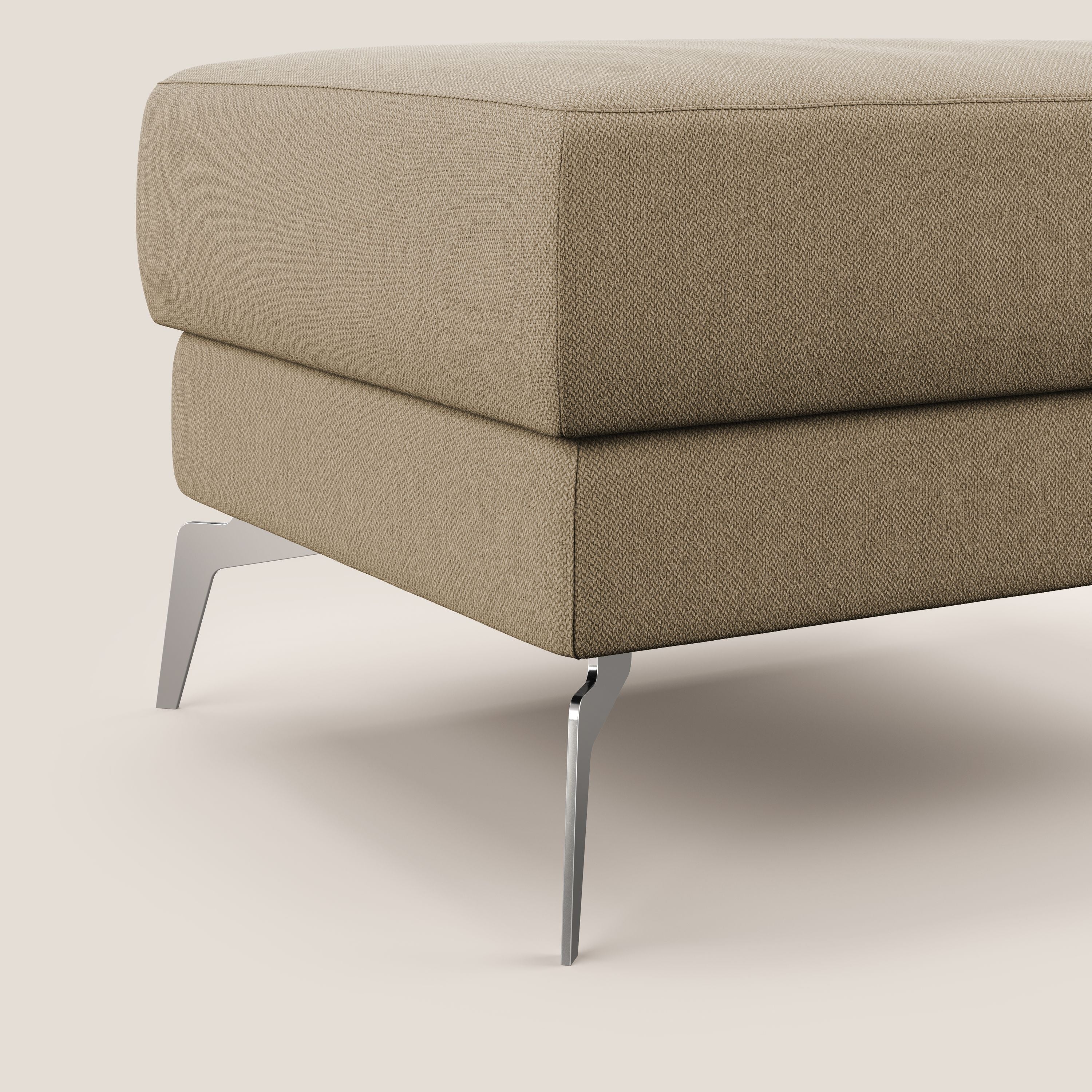 Star Pouf con piedini alti in tessuto smacchiabile T05 beige - divani.store