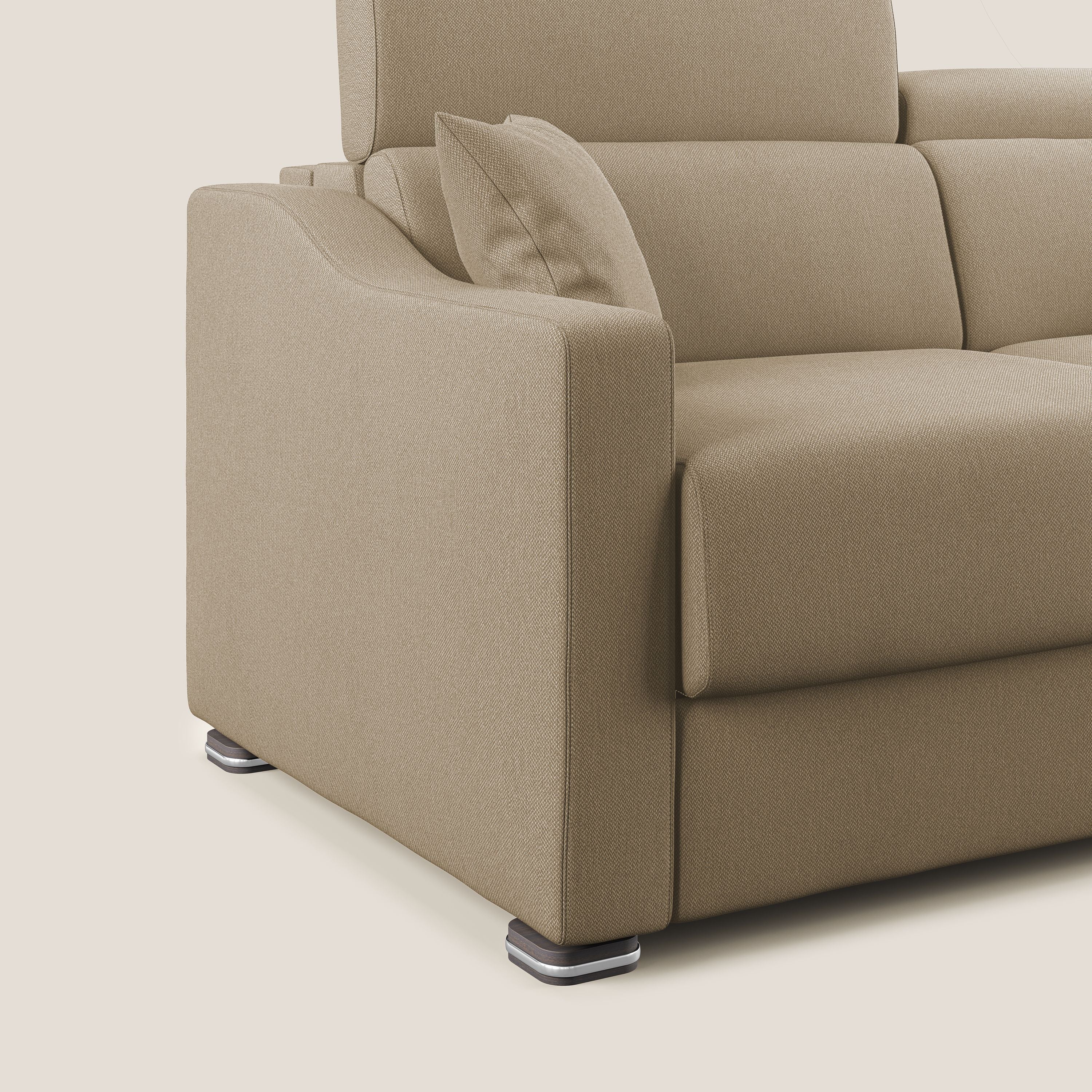 Amber divano letto angolare in tessuto smacchiabile T05 beige - divani.store