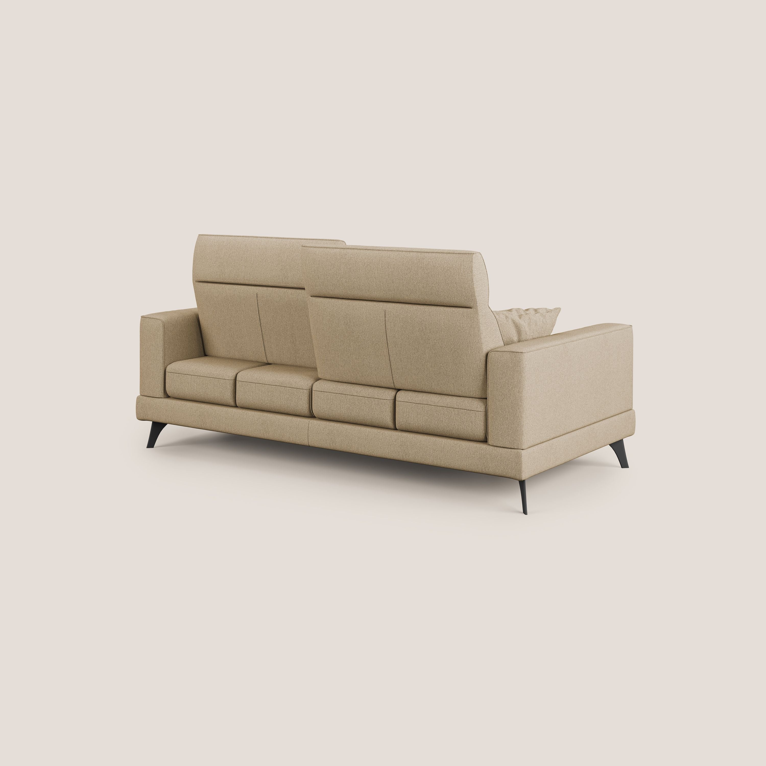 Slide Divano con schienali traslanti e poggiatesta in tessuto smacchiabile T05 beige - divani.store