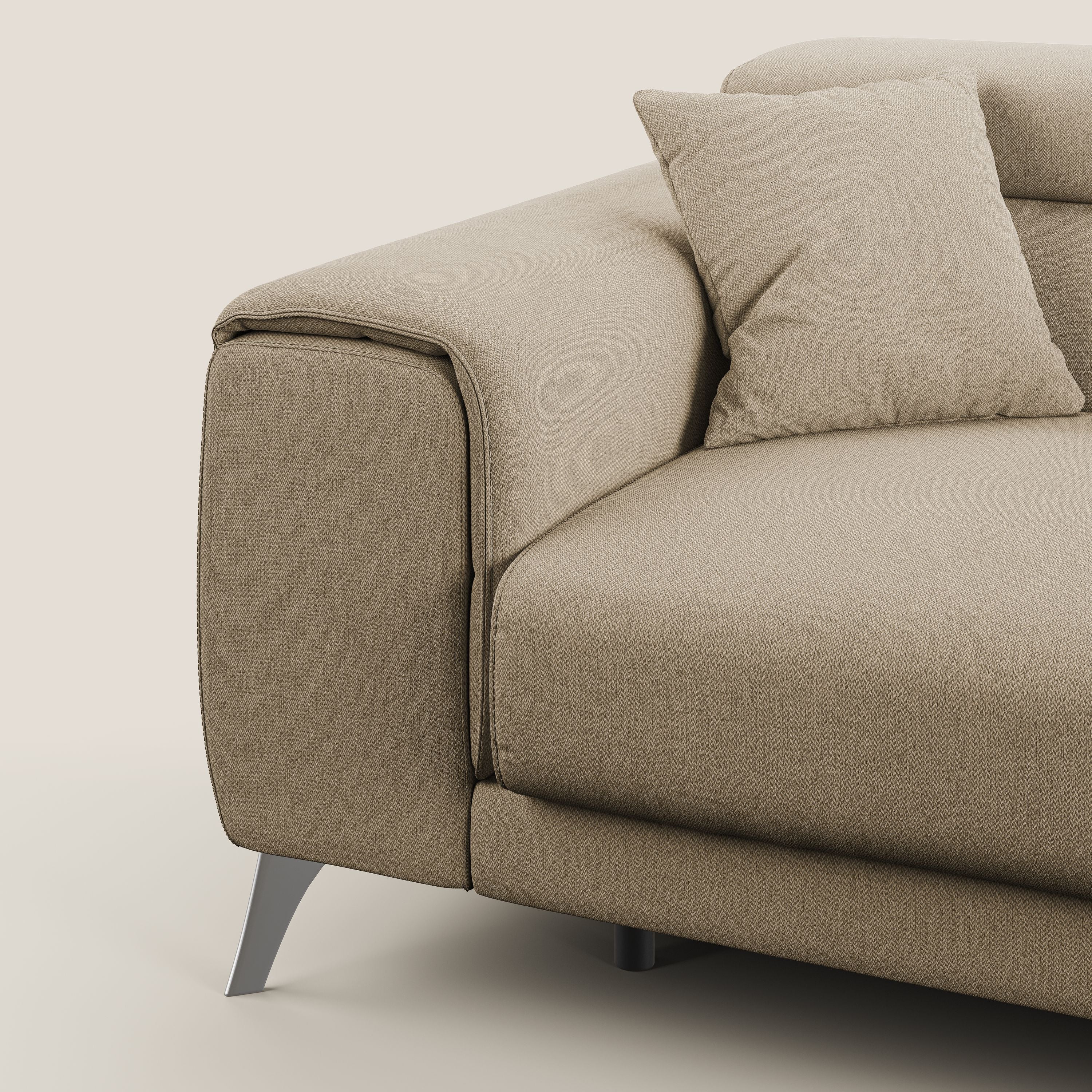 Fusion divano con sedute allungabili in tessuto smacchiabile T05 beige - divani.store