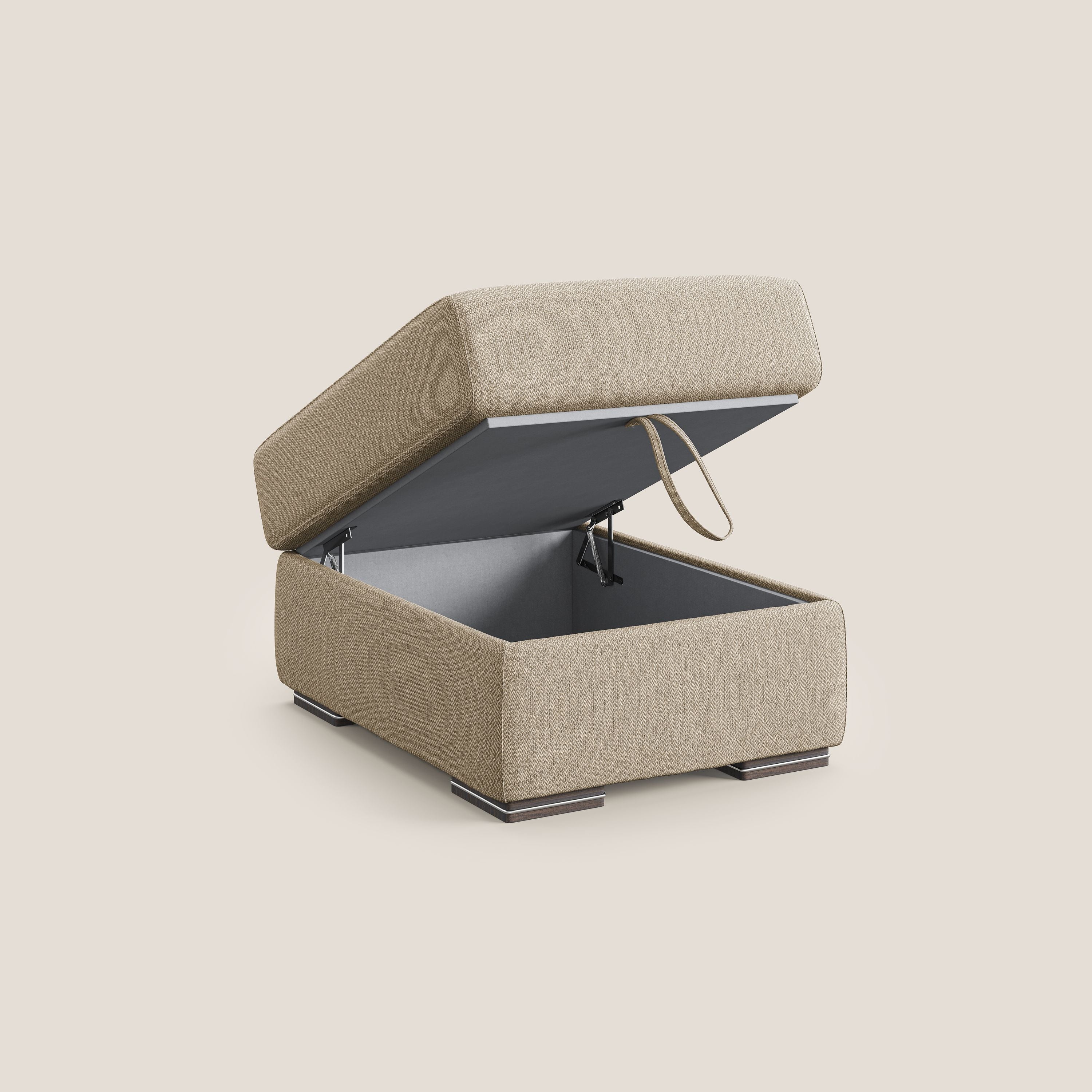 Sun pouf apribile contenitore in tessuto smacchiabile ad acqua T05 beige - divani.store