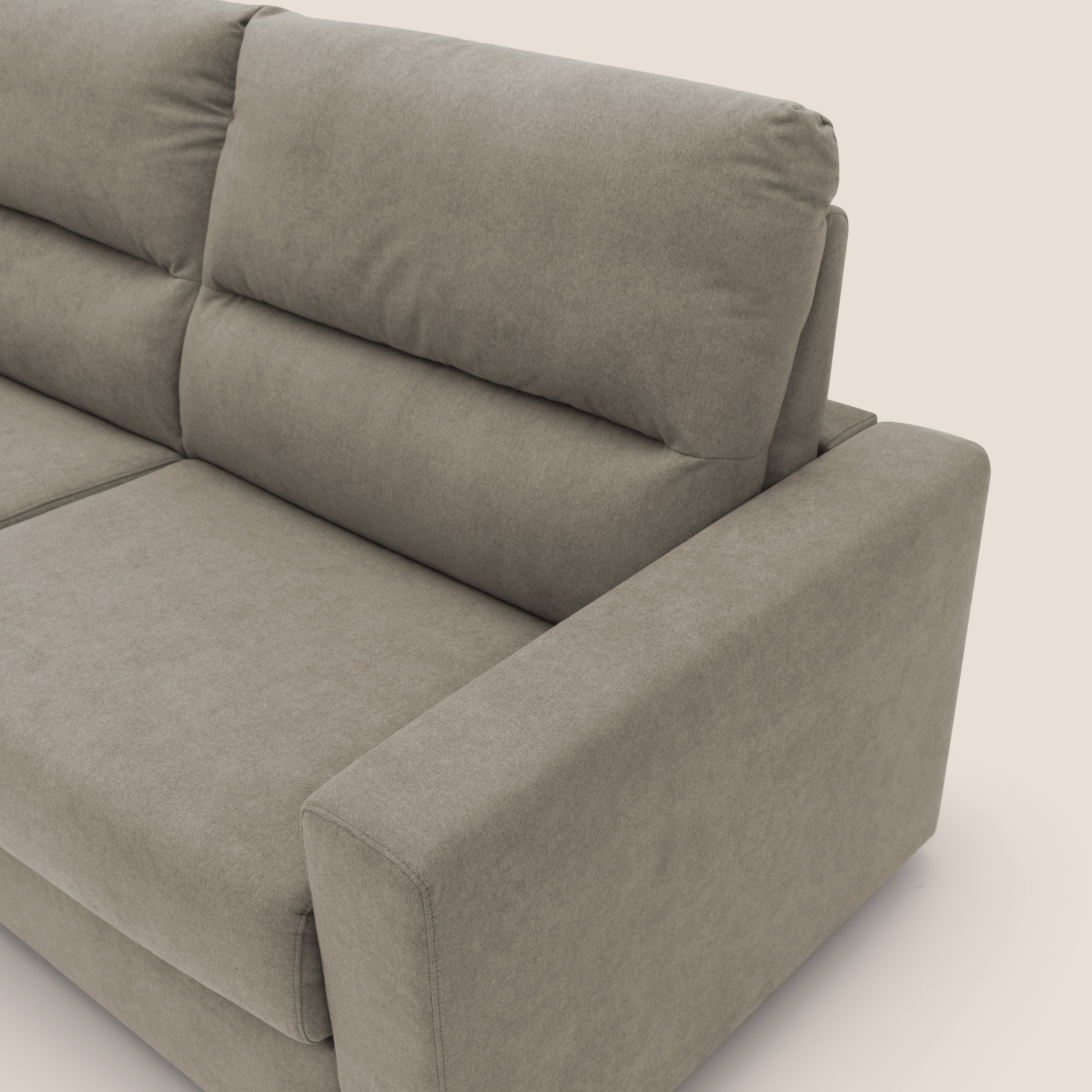 Paloma divano letto con materasso alto 18 cm con Aloe Vera in tessuto impermeabile talpa - divani.store