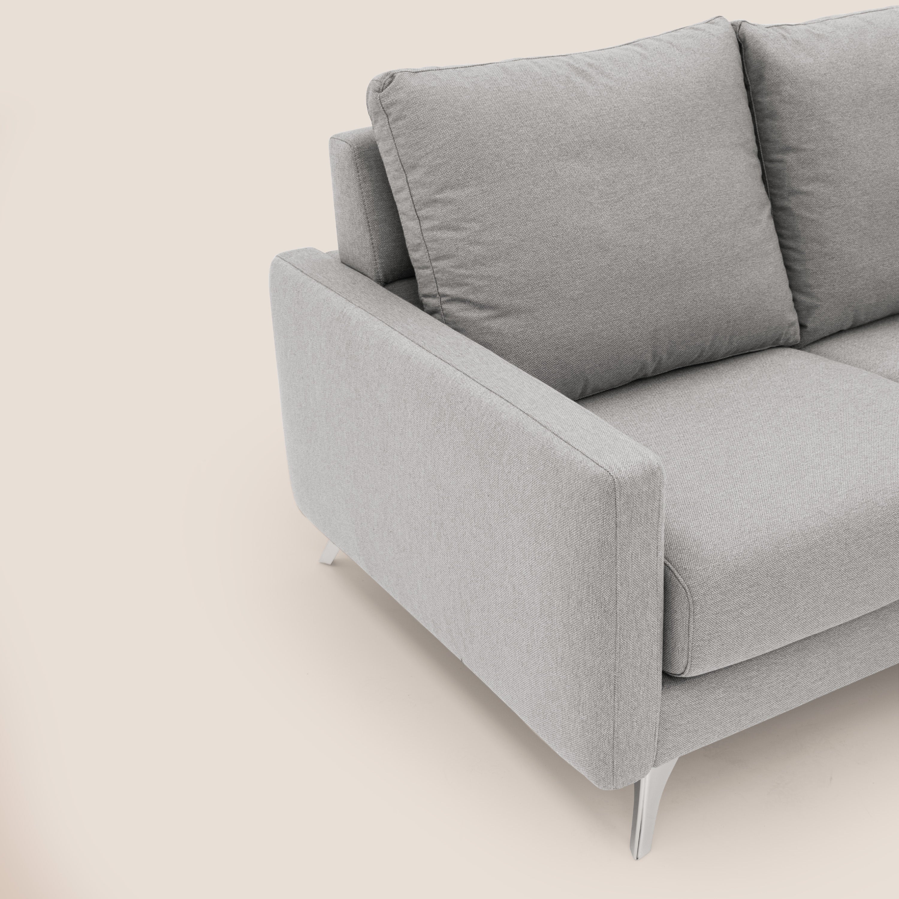 Klimt divano con 3 sedute allungabili e schienali in piuma d'oca in tessuto smacchiabile T05 grigio - divani.store