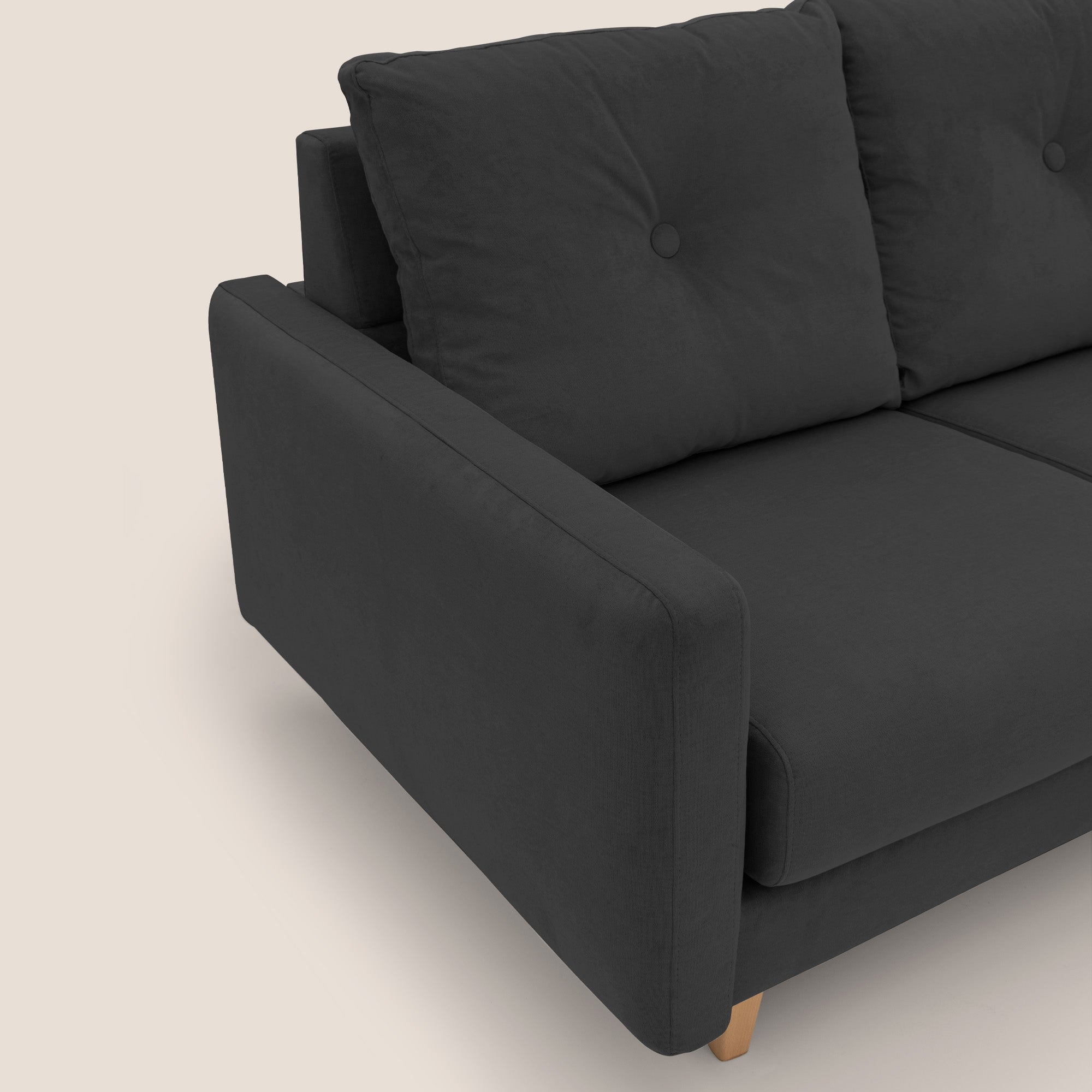 Matisse Divano angolare con sedute scorrevoli in tessuto morbido smacchiabile T17 - divani.store