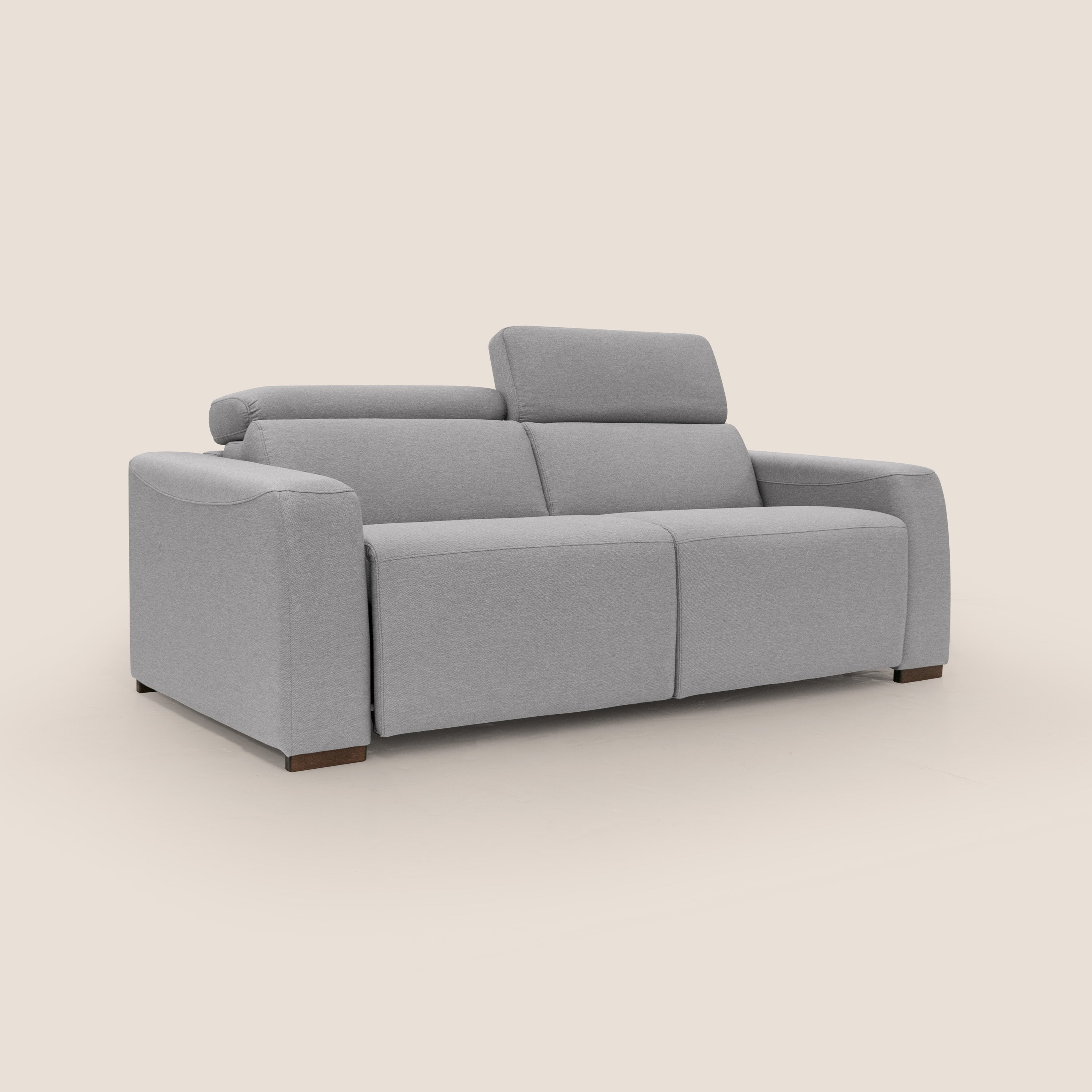 Poseidon divano letto + relax elettrico in tessuto smacchiabile impermeabile T05 grigio - divani.store