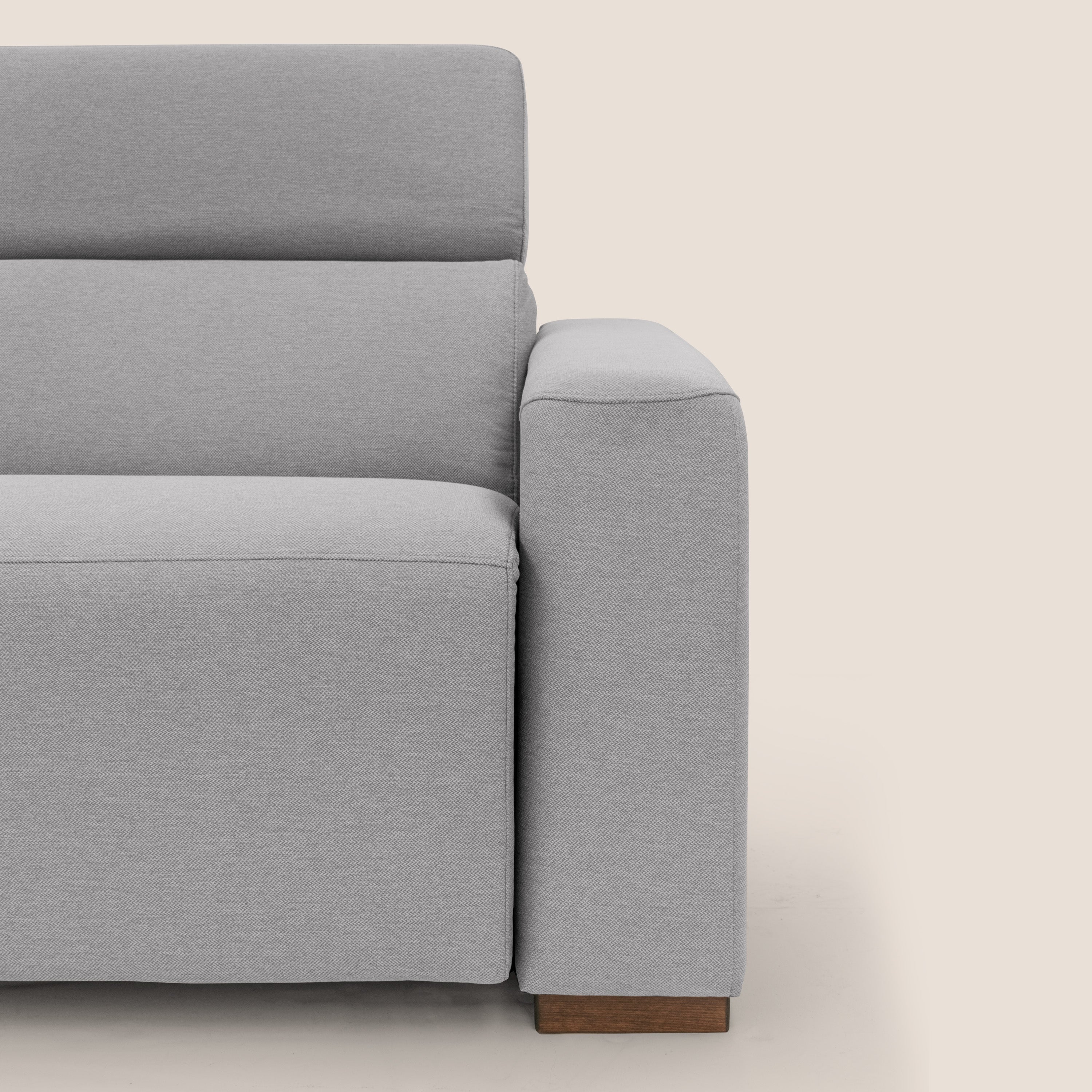 Poseidon divano letto + relax elettrico in tessuto smacchiabile impermeabile T05 grigio - divani.store
