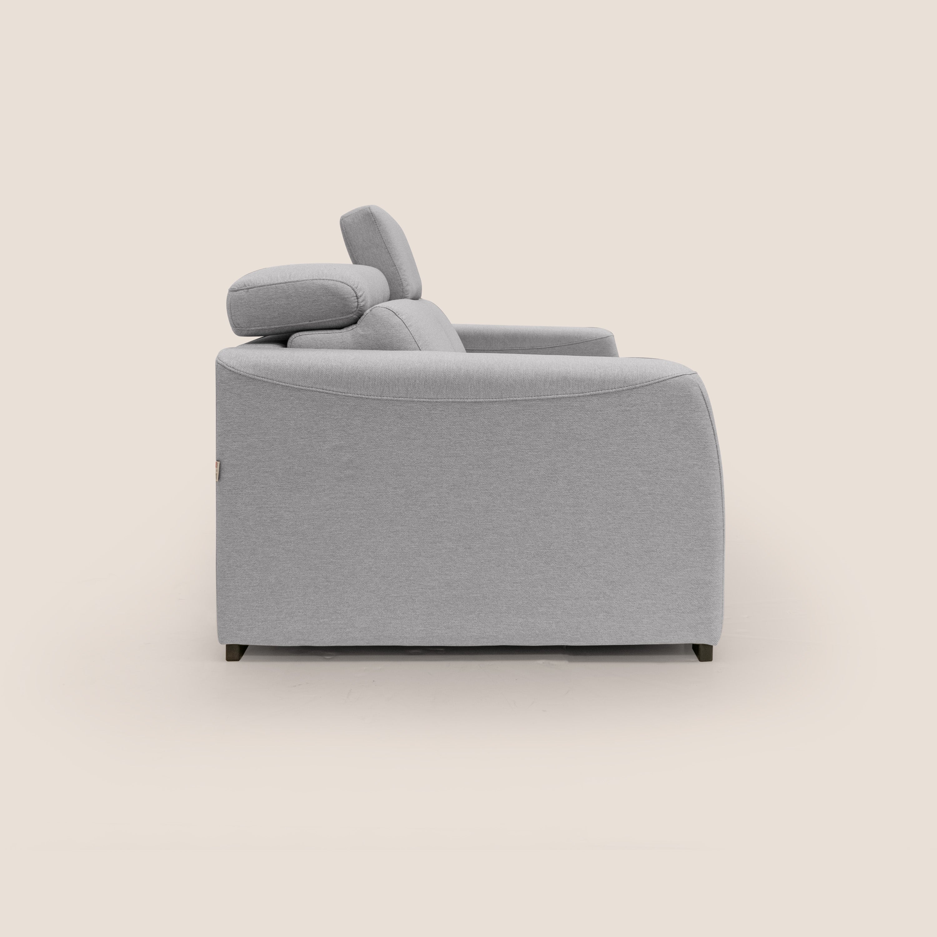 Poseidon Schlafsofa mit elektrischem Relaxmechanismus aus wasserfestem, abwaschbarem Stoff T05 grau