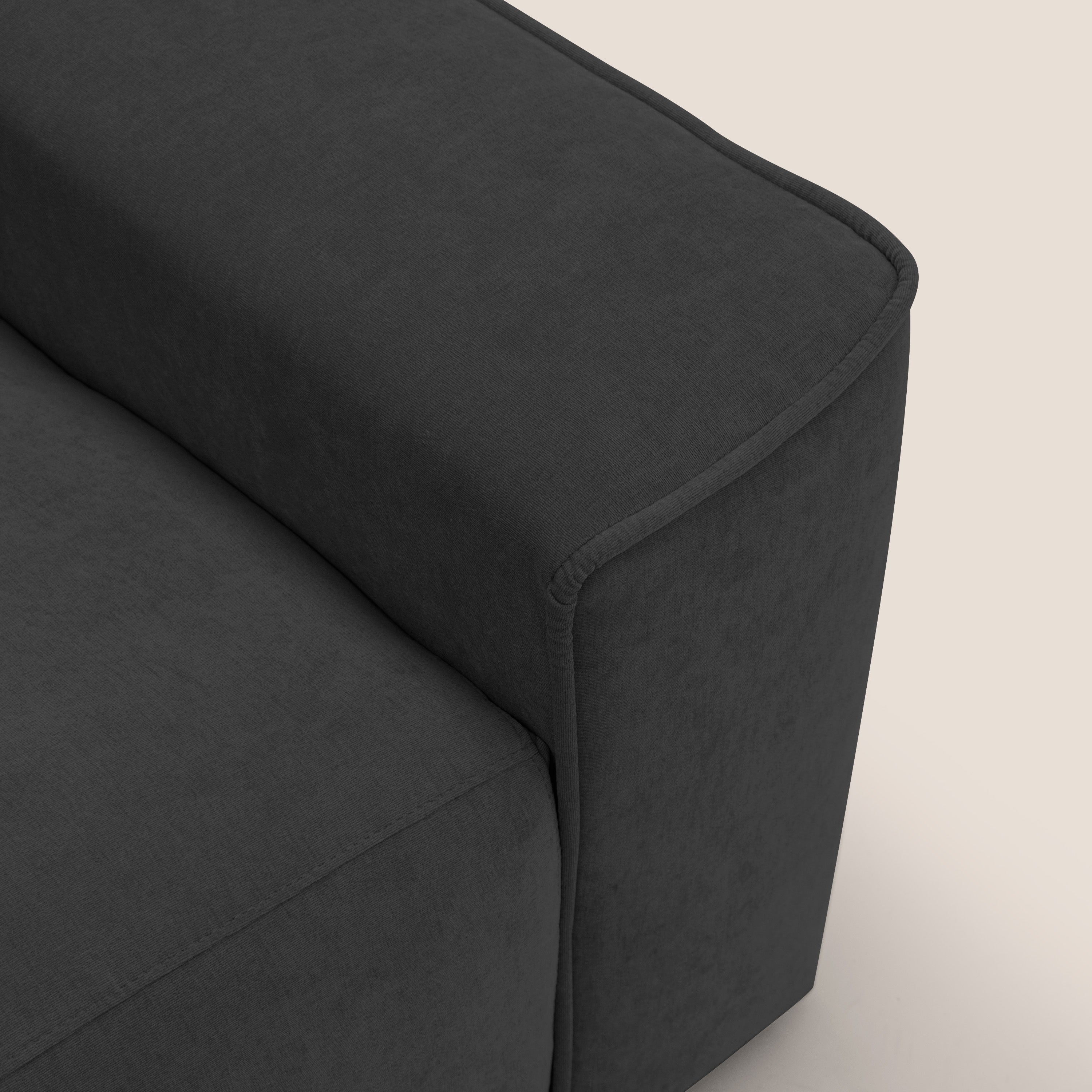 Clark Divano angolare con opzione relax elettrico in tessuto smacchiabile impermeabile T17 nero - divani.store