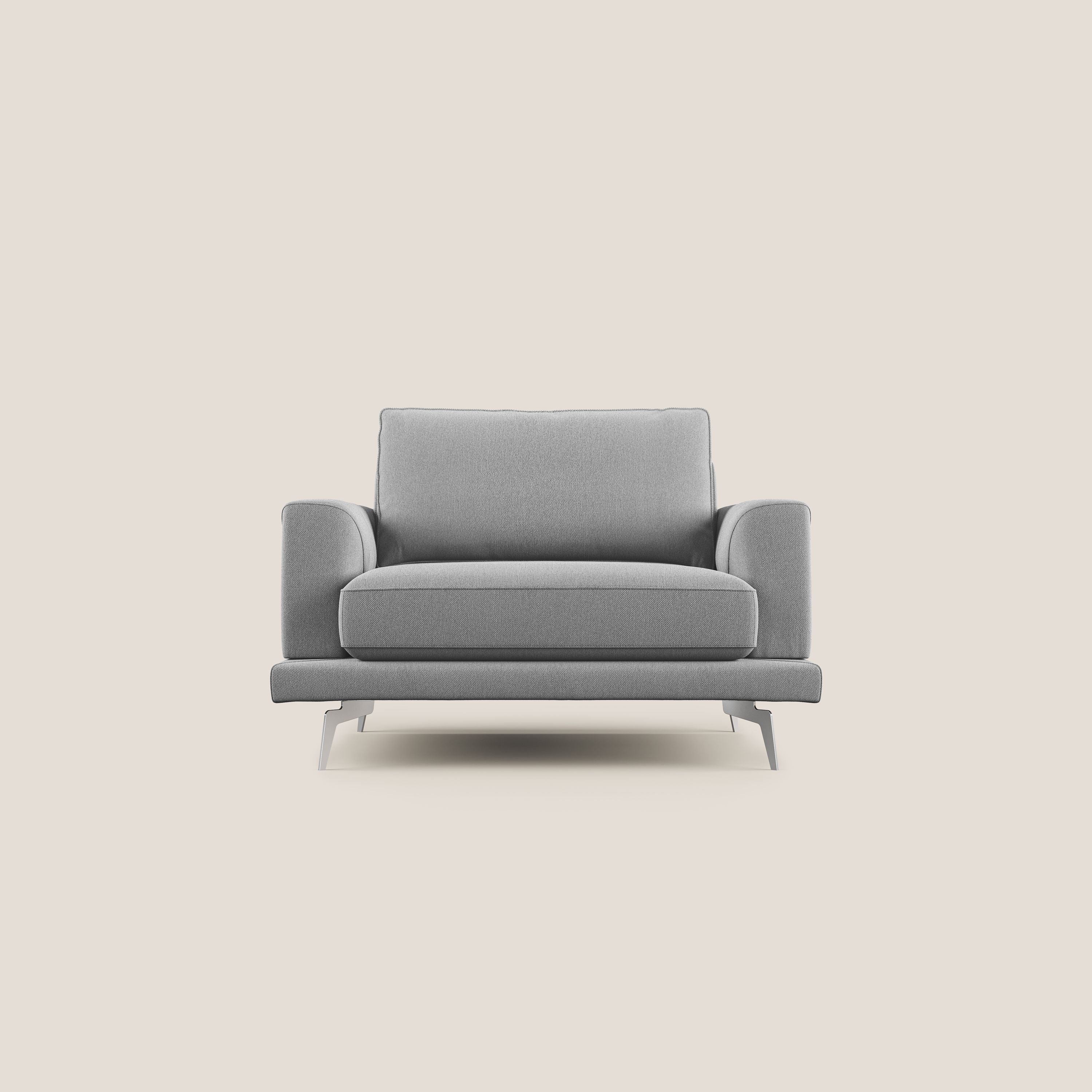 Dorian poltrona moderna in tessuto smacchiabile T05 grigio - divani.store