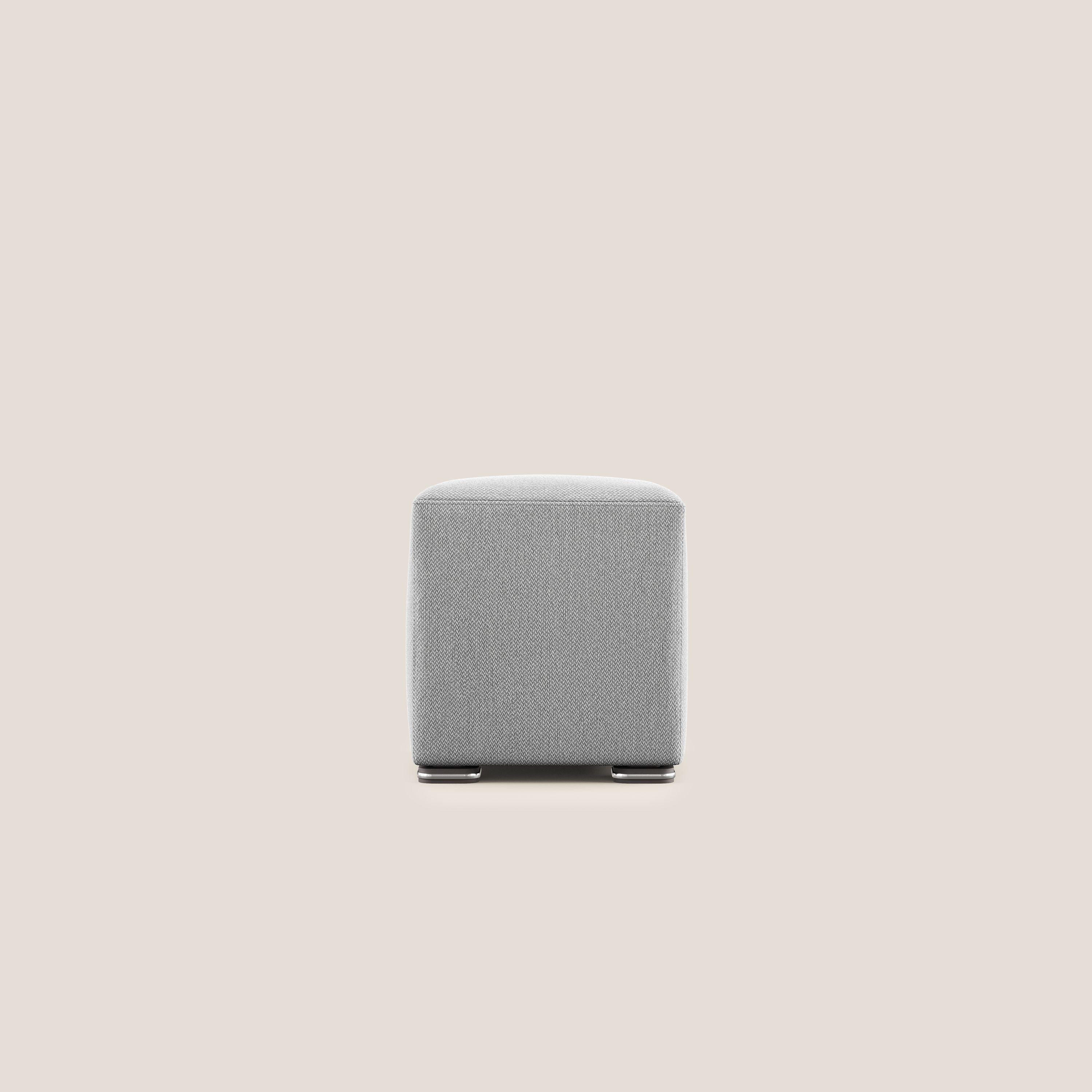 Cube pouf in tessuto morbido smacchiabile T05 grigio - divani.store