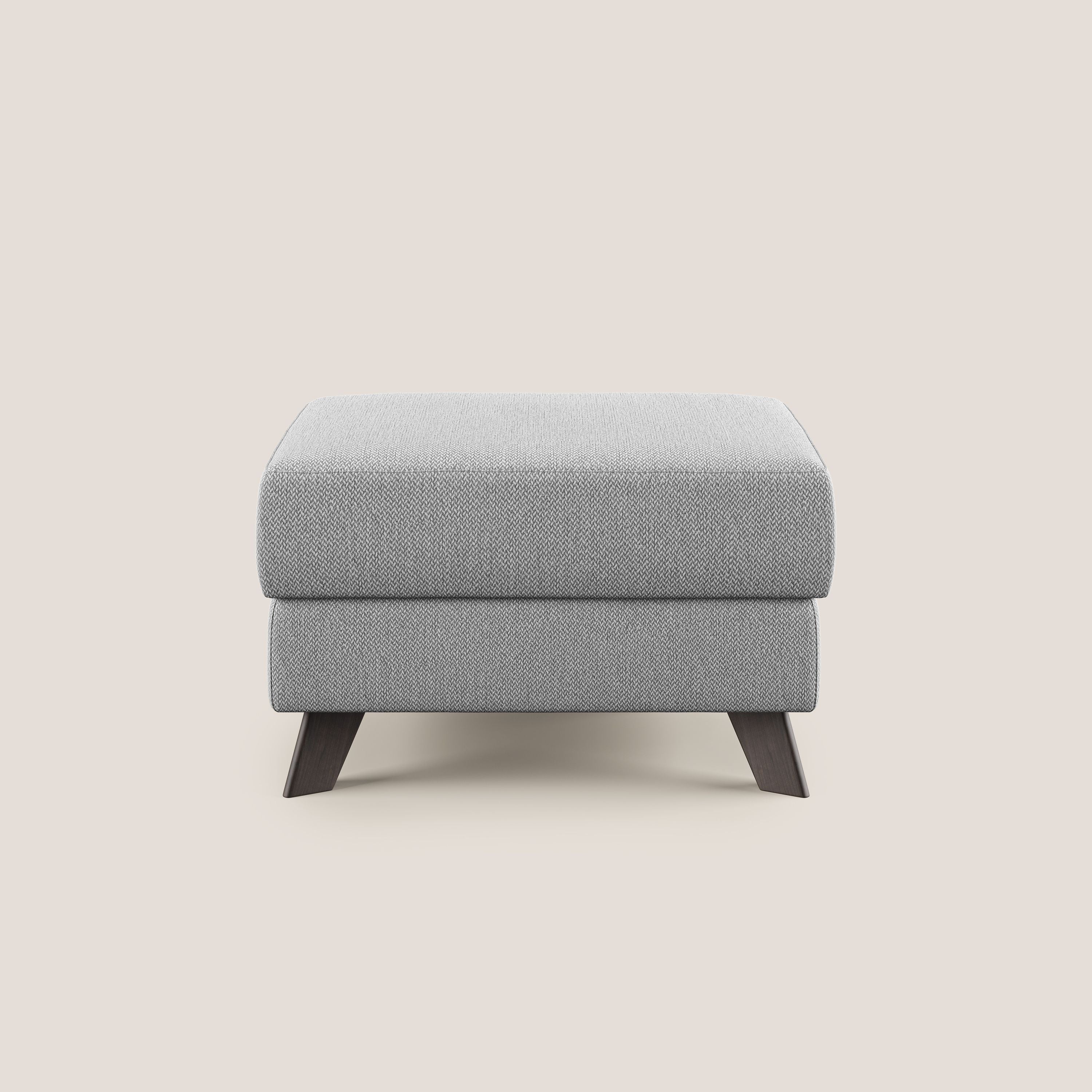 Moon Pouf contenitore e piedini alti in tessuto smacchiabile con acqua T05 grigio - divani.store