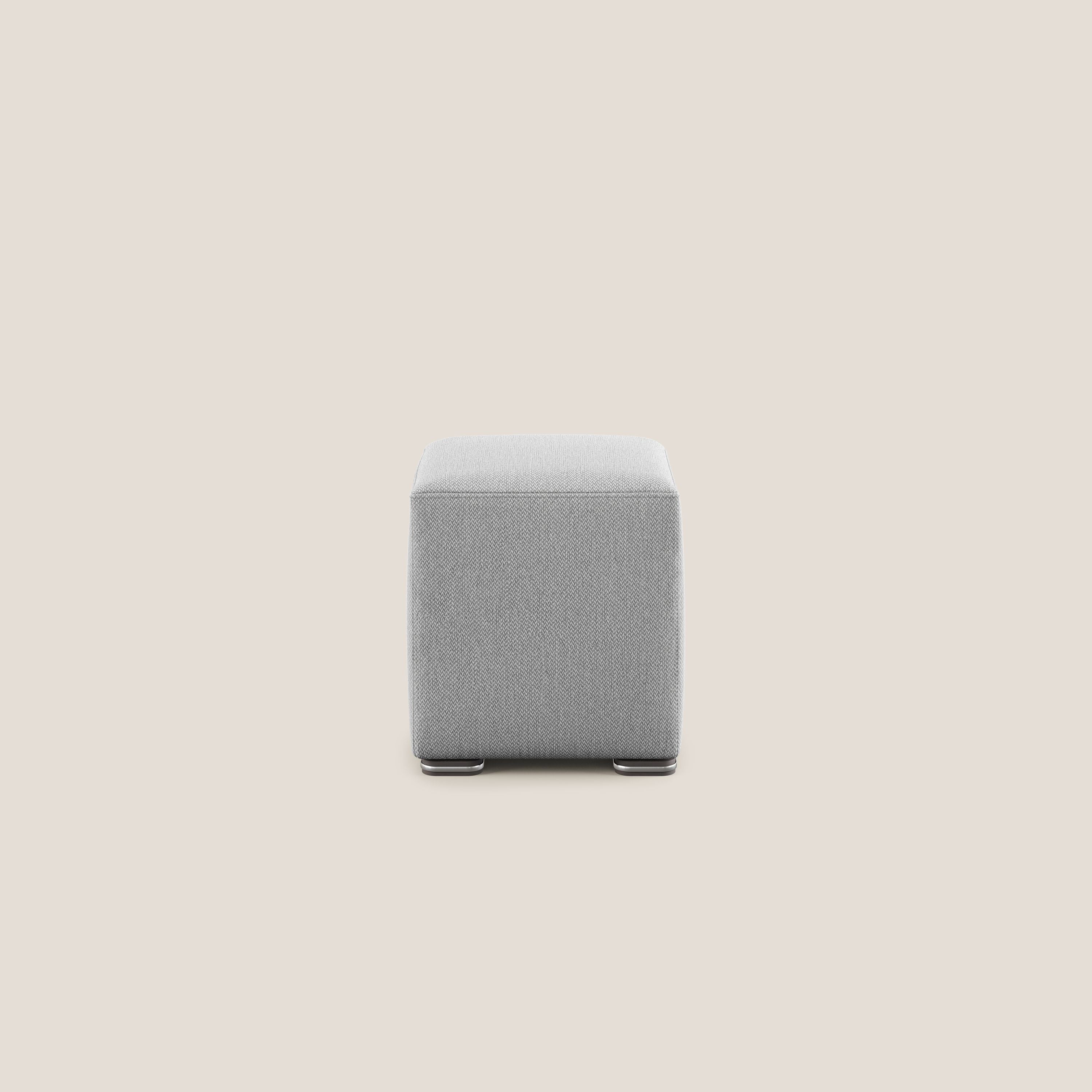 Cube pouf in tessuto morbido smacchiabile T05 grigio - divani.store