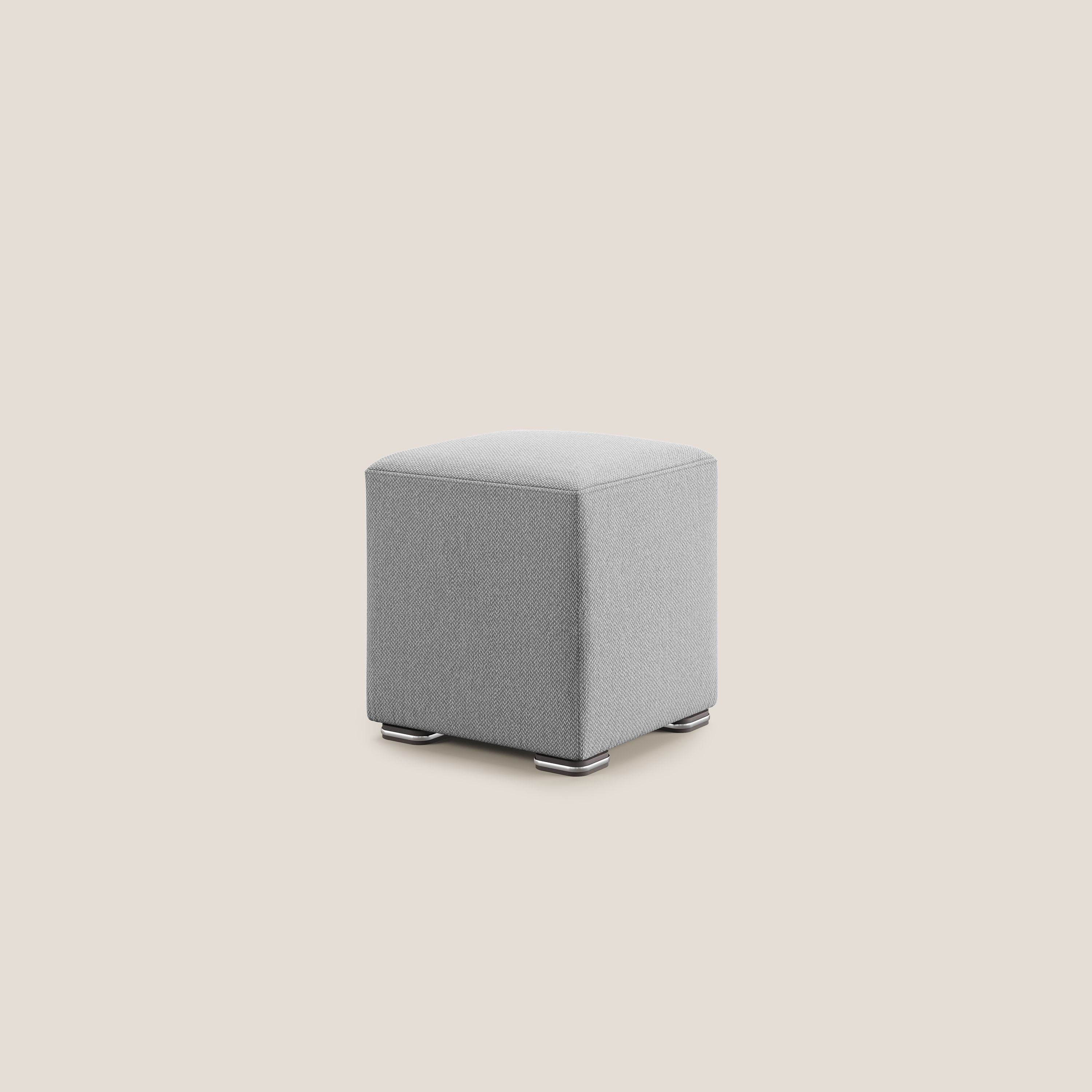 Cube pouf in tessuto morbido smacchiabile T05 grigio - divani.store